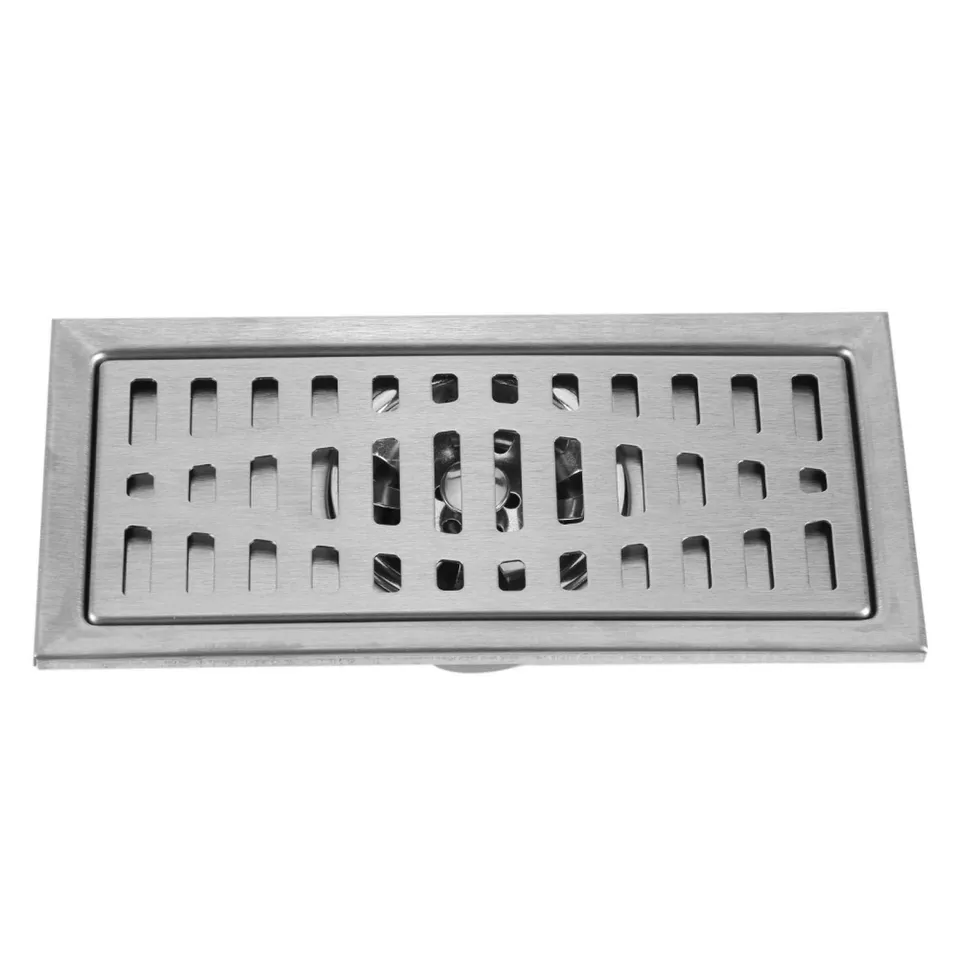 Omabeta Home Décor & Bathroom Décor caniveau de sol rectangulaire 20 × 10 cm inox anti-odeur