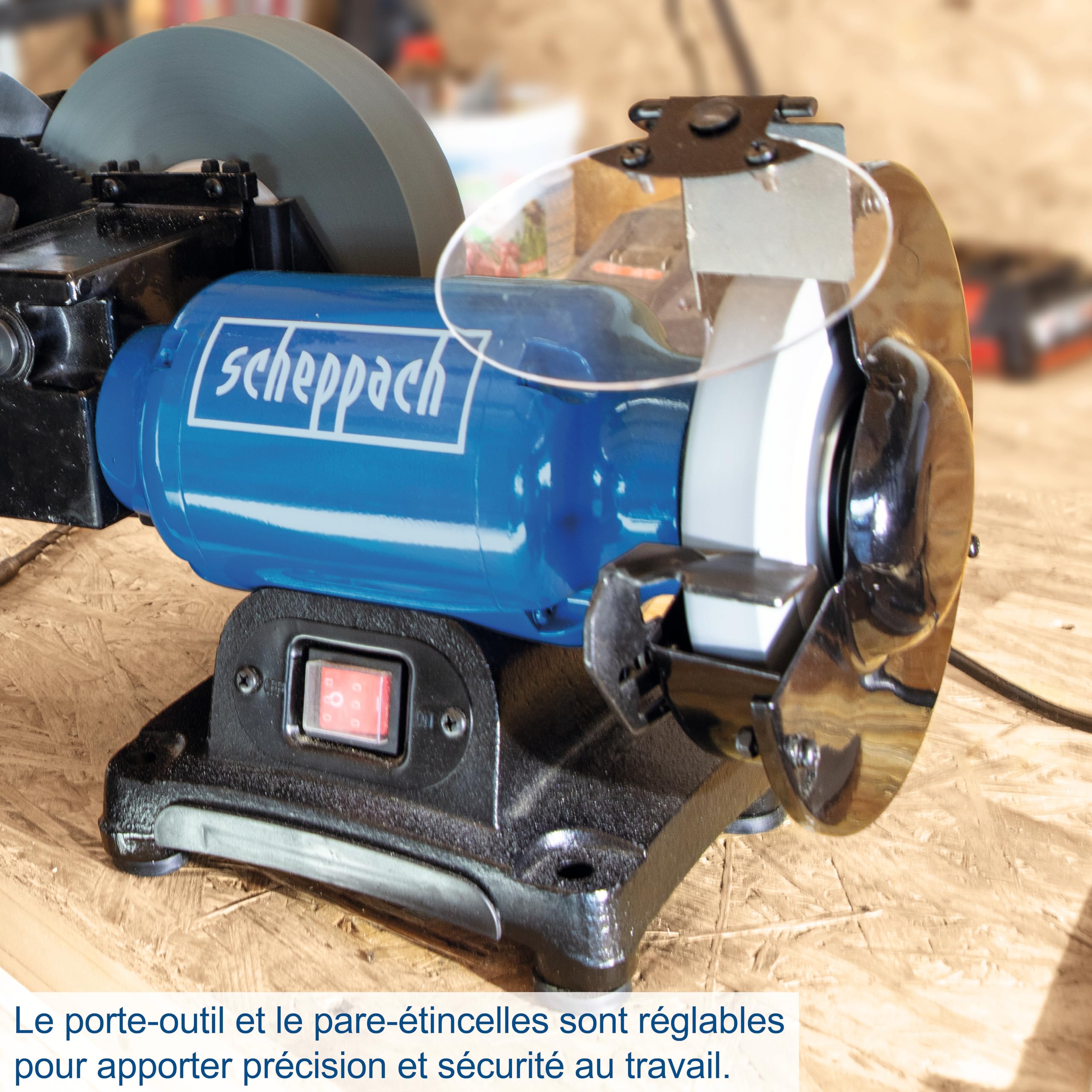 Scheppach BSM Series BG200W touret mixte 250 W à meule à eau