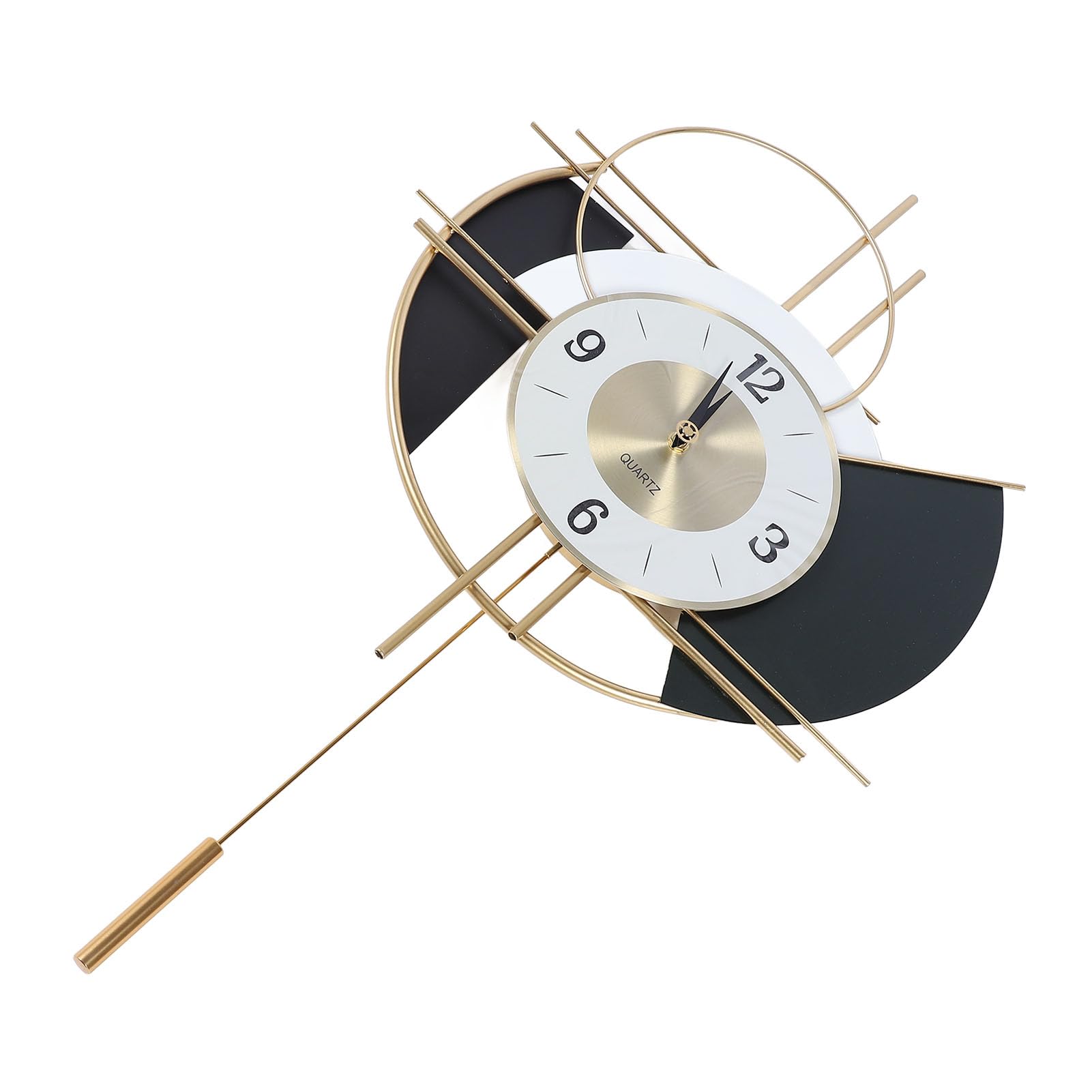Omabeta Home Décor & Bathroom Décor horloge murale silencieuse noire et or 42,5 cm