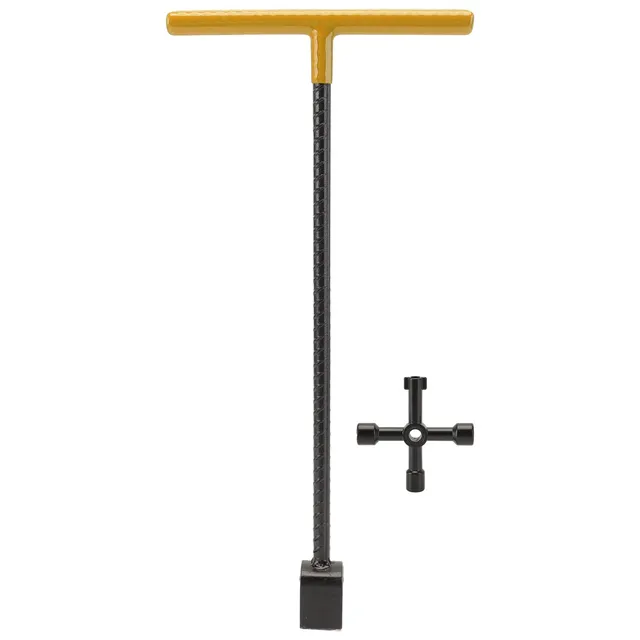 Omabeta Tools & Workshop Equipment Clé de compteur d’eau 4 voies jaune en acier
