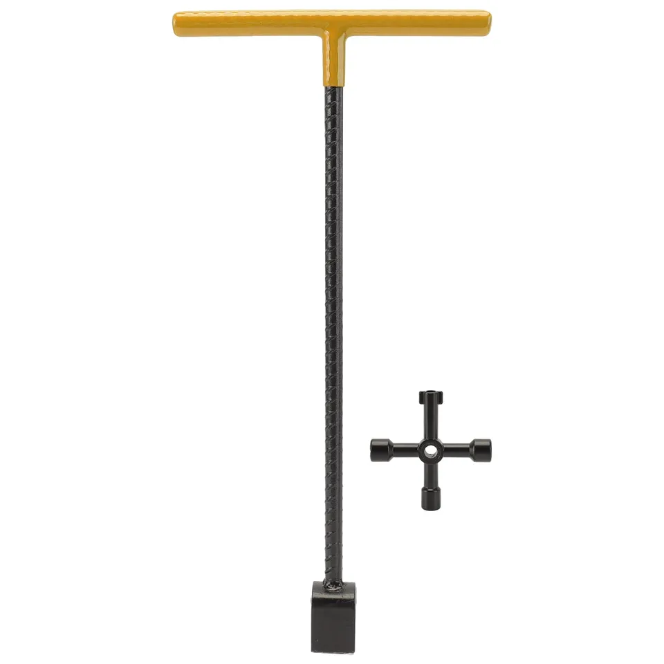 Omabeta Tools & Workshop Equipment Clé de compteur d’eau 4 voies jaune en acier