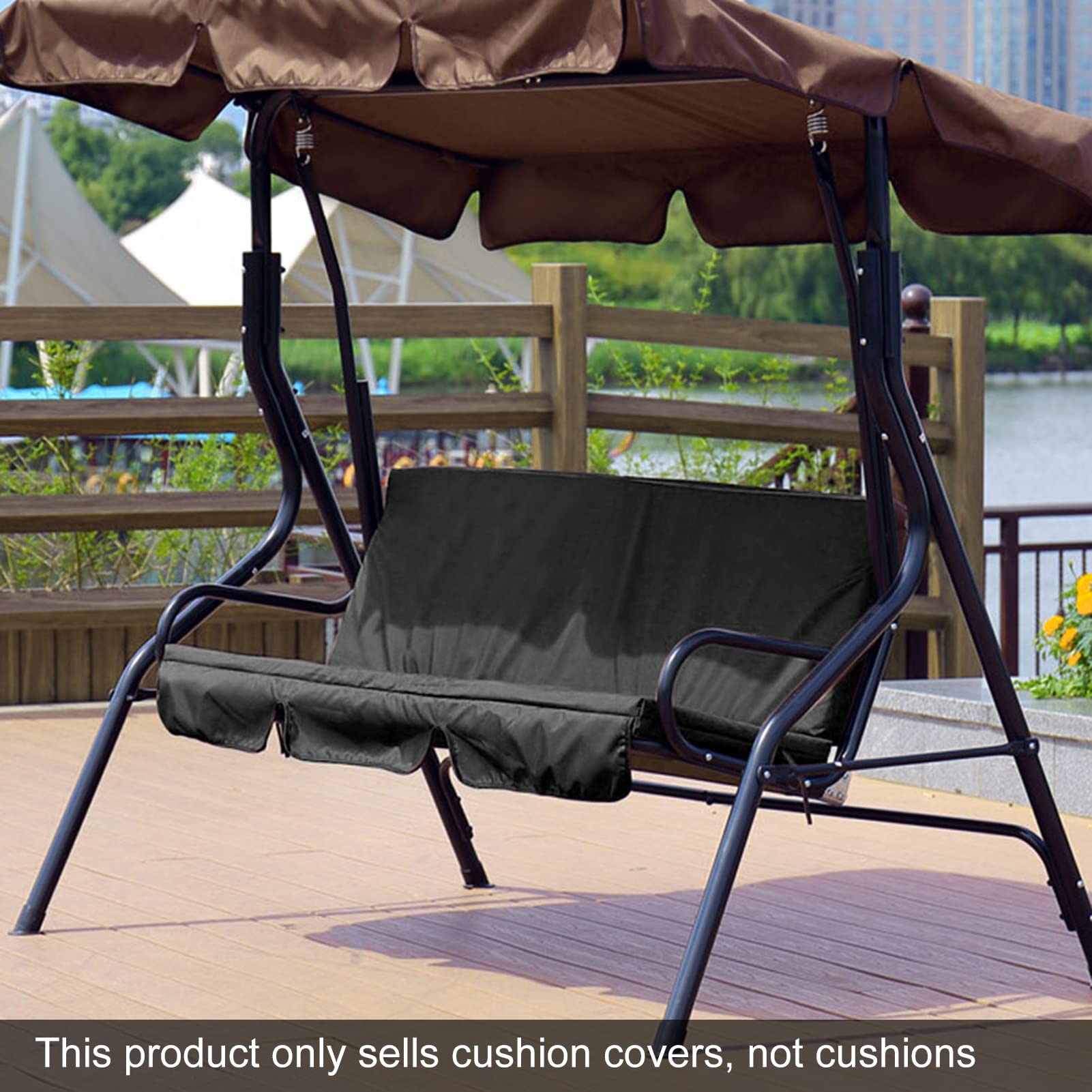 Omabeta Garden Machinery & Agricultural Equipment coussin de balançoire 3 places noir 150 x 50 cm imperméable