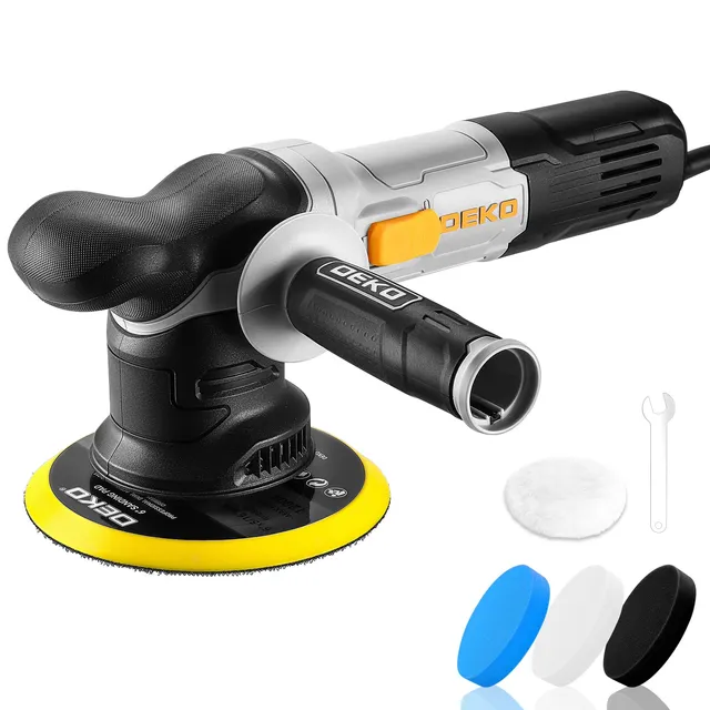 DEKOPRO POWER TOOLS polisseuse orbitale 800 W 150 mm double action 6 vitesses