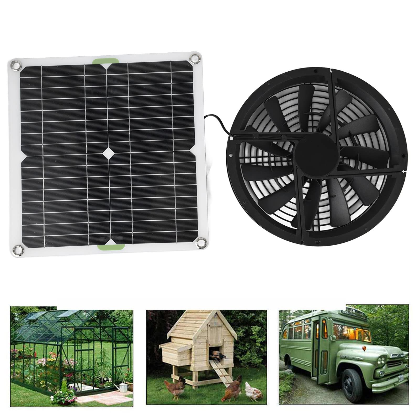 Omabeta Garden Machinery & Agricultural Equipment ventilateur solaire 25 cm pour serre