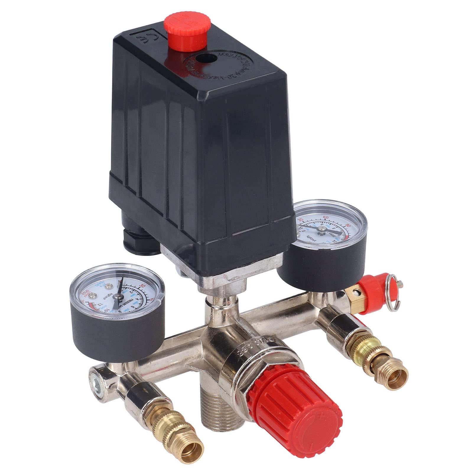 Omabeta Tools & Workshop Equipment Pressostat de compresseur 90–120 PSI avec 2 manomètres