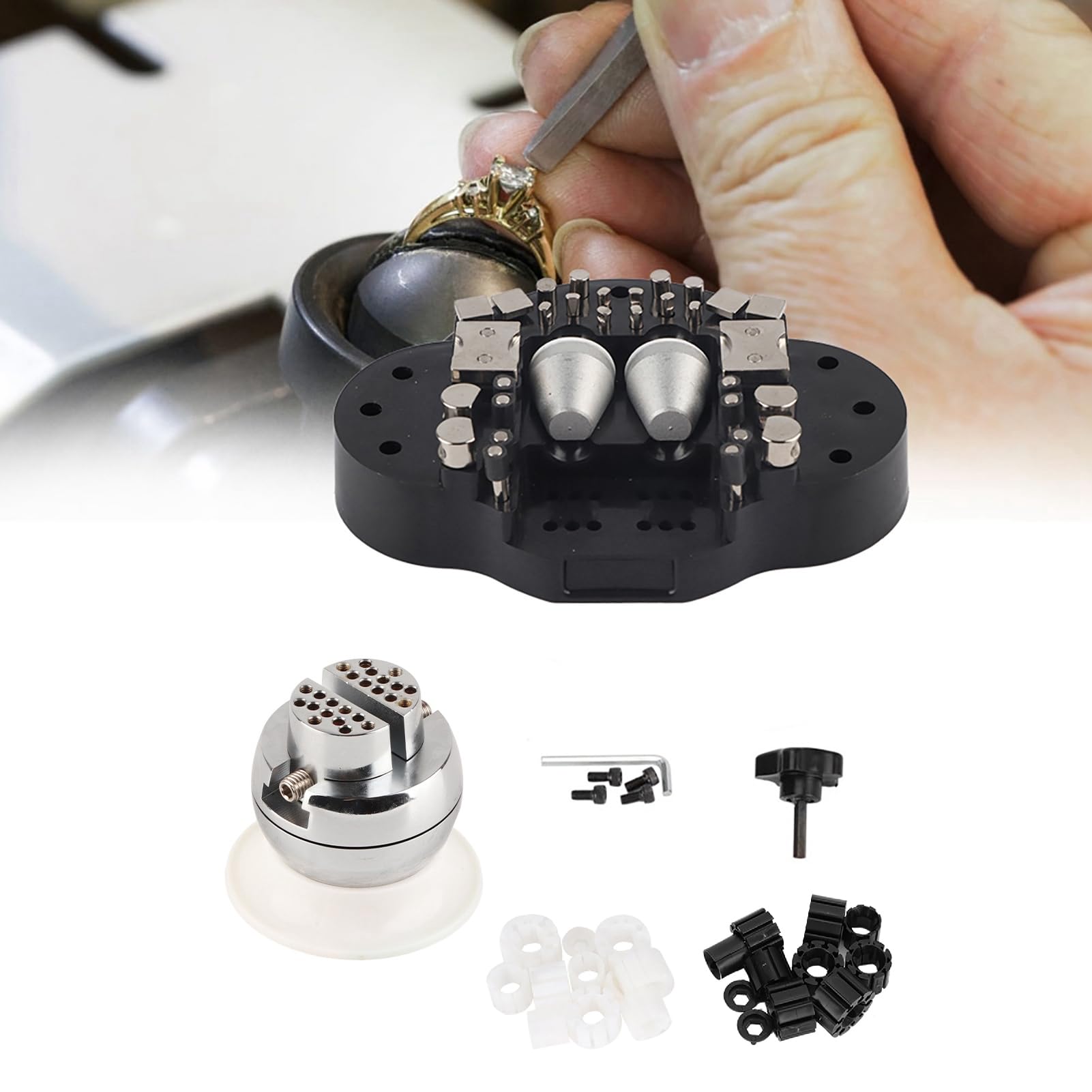 Omabeta Tools & Workshop Equipment Étau à boule de gravure 360° avec accessoires, métal et plastique
