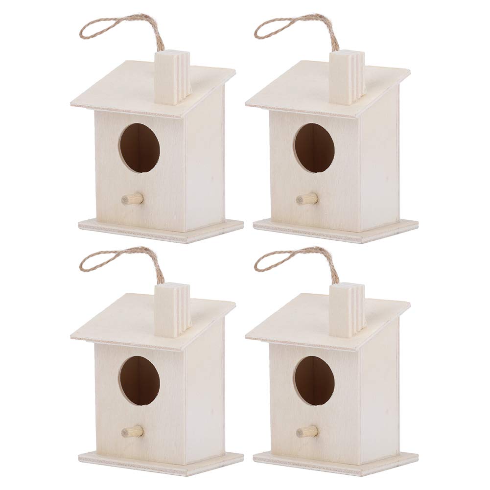Omabeta Pet Supplies nichoir à oiseaux en bois suspendu lot de 4 pour extérieur