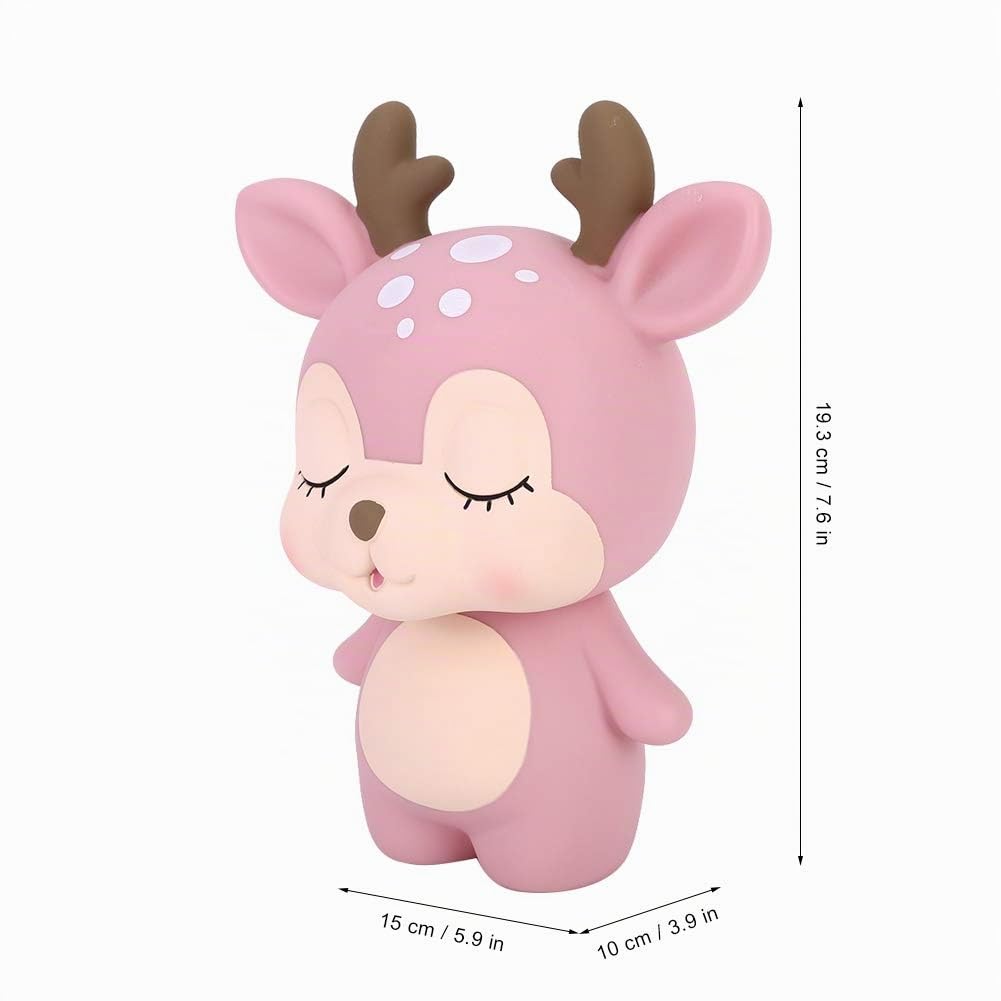 Omabeta Home Décor & Bathroom Décor Tirelire cerf rose en plastique