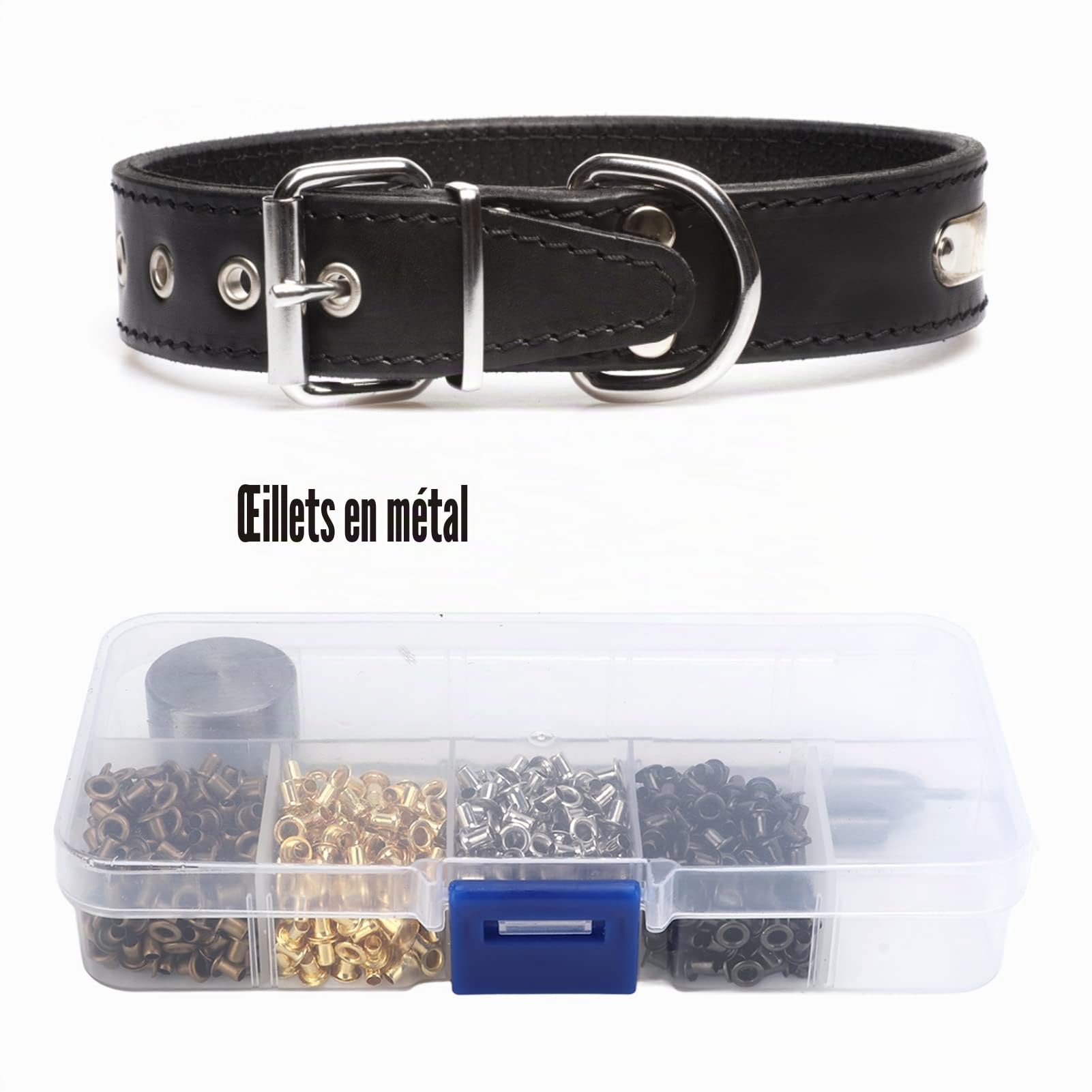 Omabeta Fasteners, Screws & Springs Œillets 2 mm, kit de 200 avec outils de pose