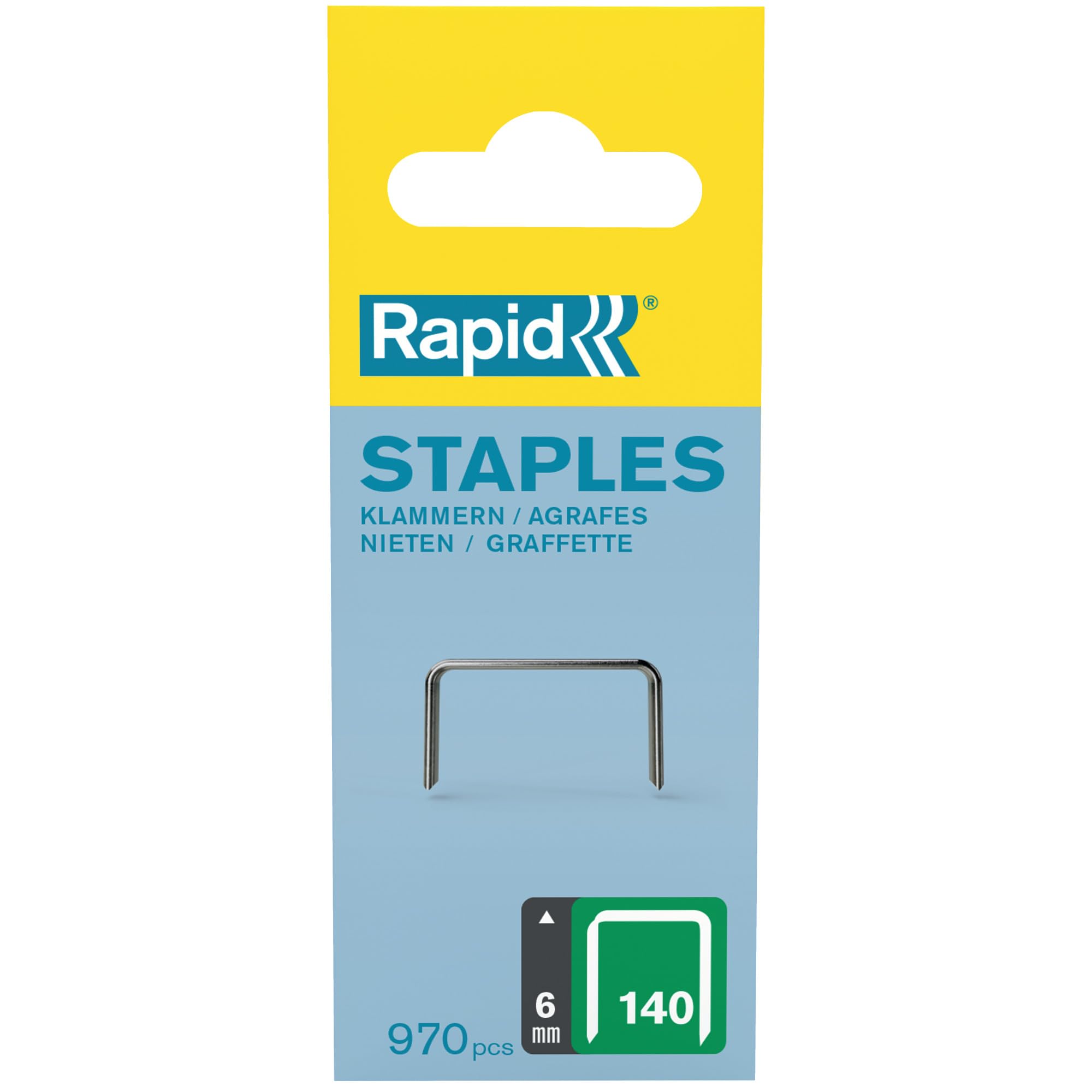 Rapid Agrafage 40109513 agrafes n°140 6 mm, 970 pièces galvanisées
