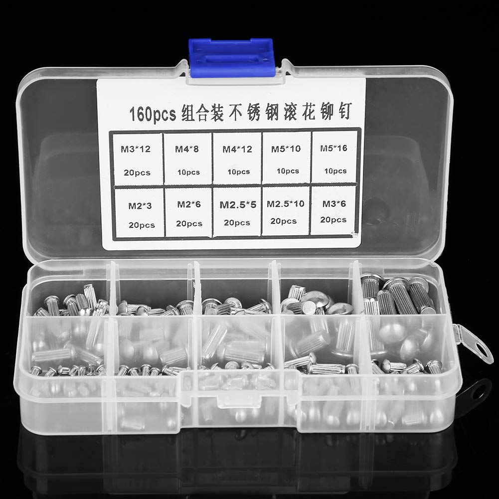 Omabeta Fasteners, Screws & Springs assortiment de rivets à tête ronde 160 pièces acier inoxydable