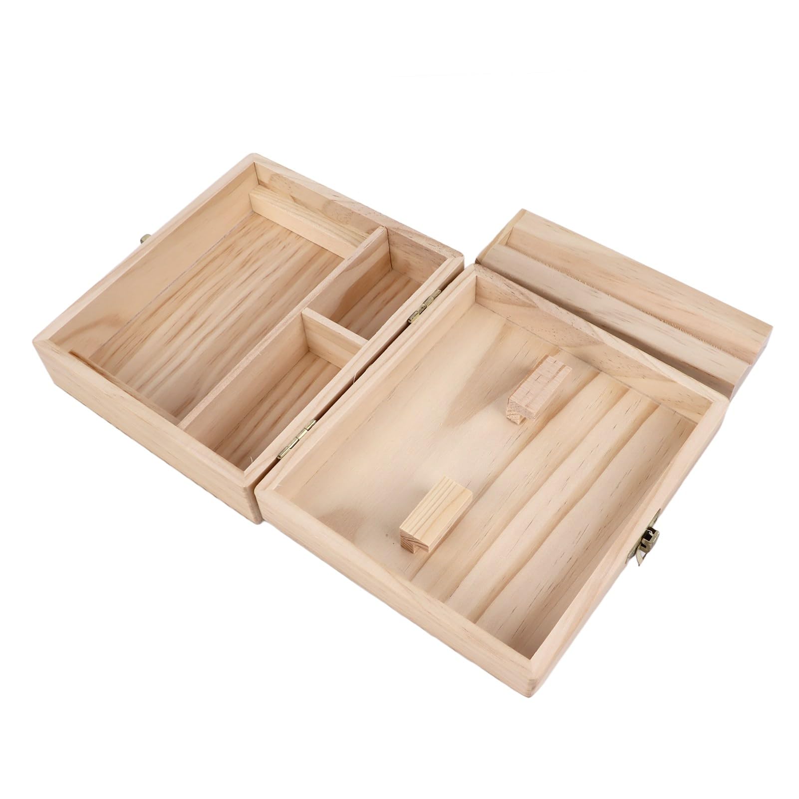 Omabeta Home Décor & Bathroom Décor Boîte de rangement en pin 4 compartiments avec serrure