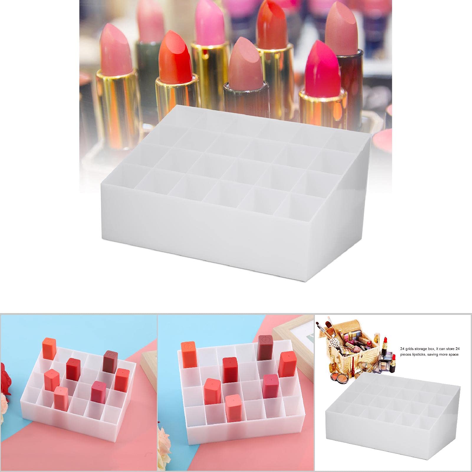 Omabeta Beauty, Hair & Nail Care Organisateur de rouge à lèvres 24 compartiments blanc