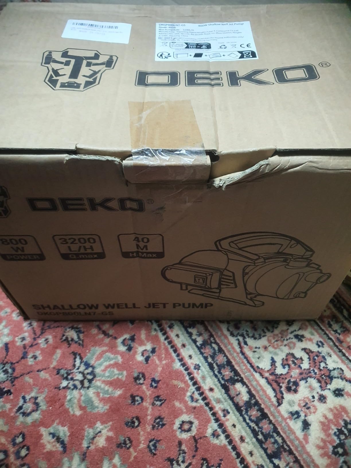 DEKOPRO SUMP PUMP Pompe à eau 800 W 3200 l/h IPX4