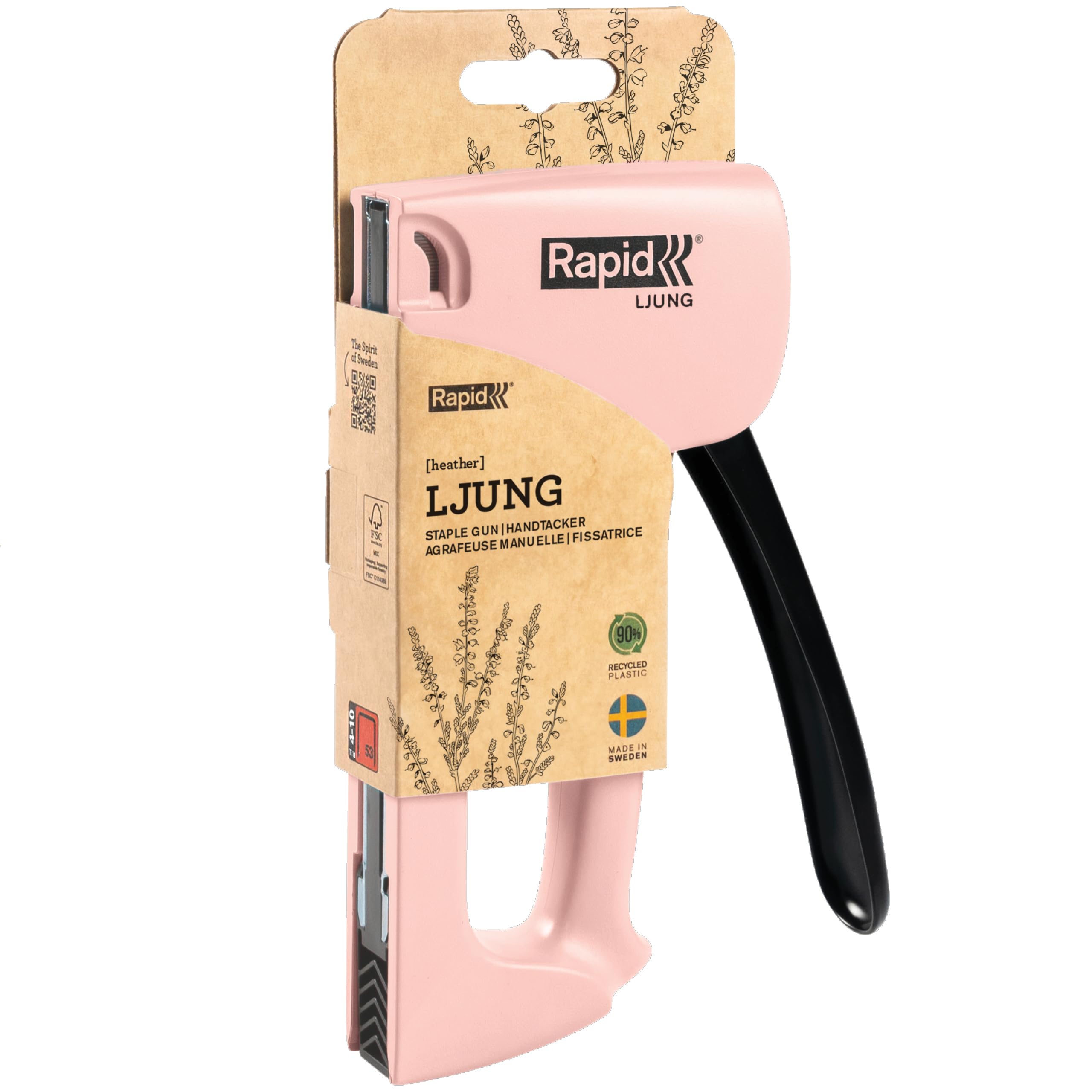 Rapid’os 16 Agrafage R53 Ljung agrafeuse tapissier rose, agrafes 4–10 mm