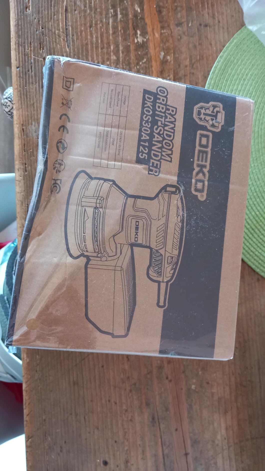DEKOPRO POWER TOOLS ponceuse excentrique 300 W 125 mm jaune-gris