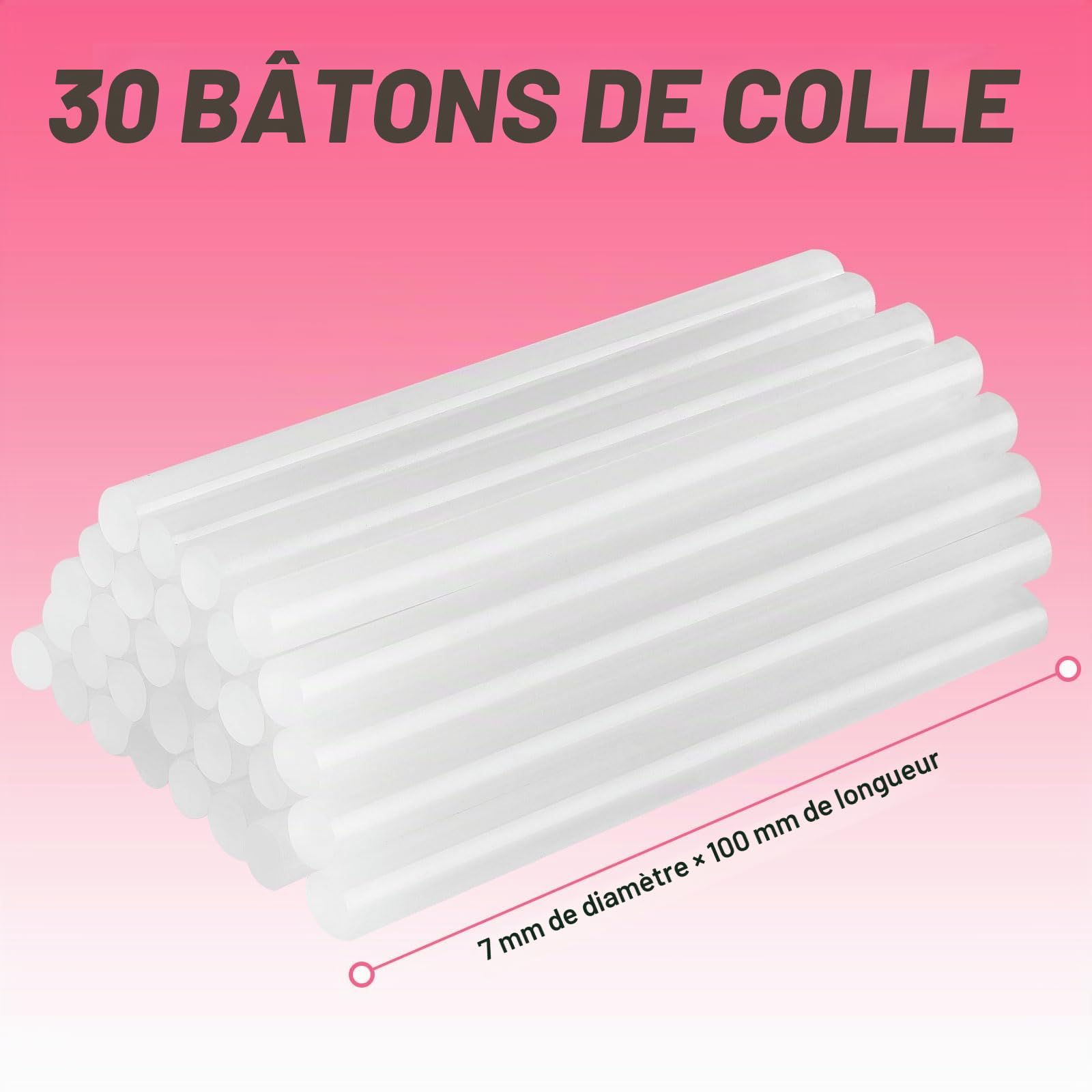 DEKOPRO POWER TOOLS pistolet à colle chaude 20 W 30 bâtons 7 mm
