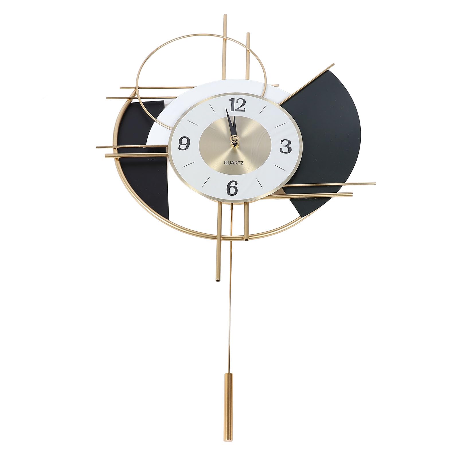 Omabeta Home Décor & Bathroom Décor horloge murale silencieuse noire et or 42,5 cm