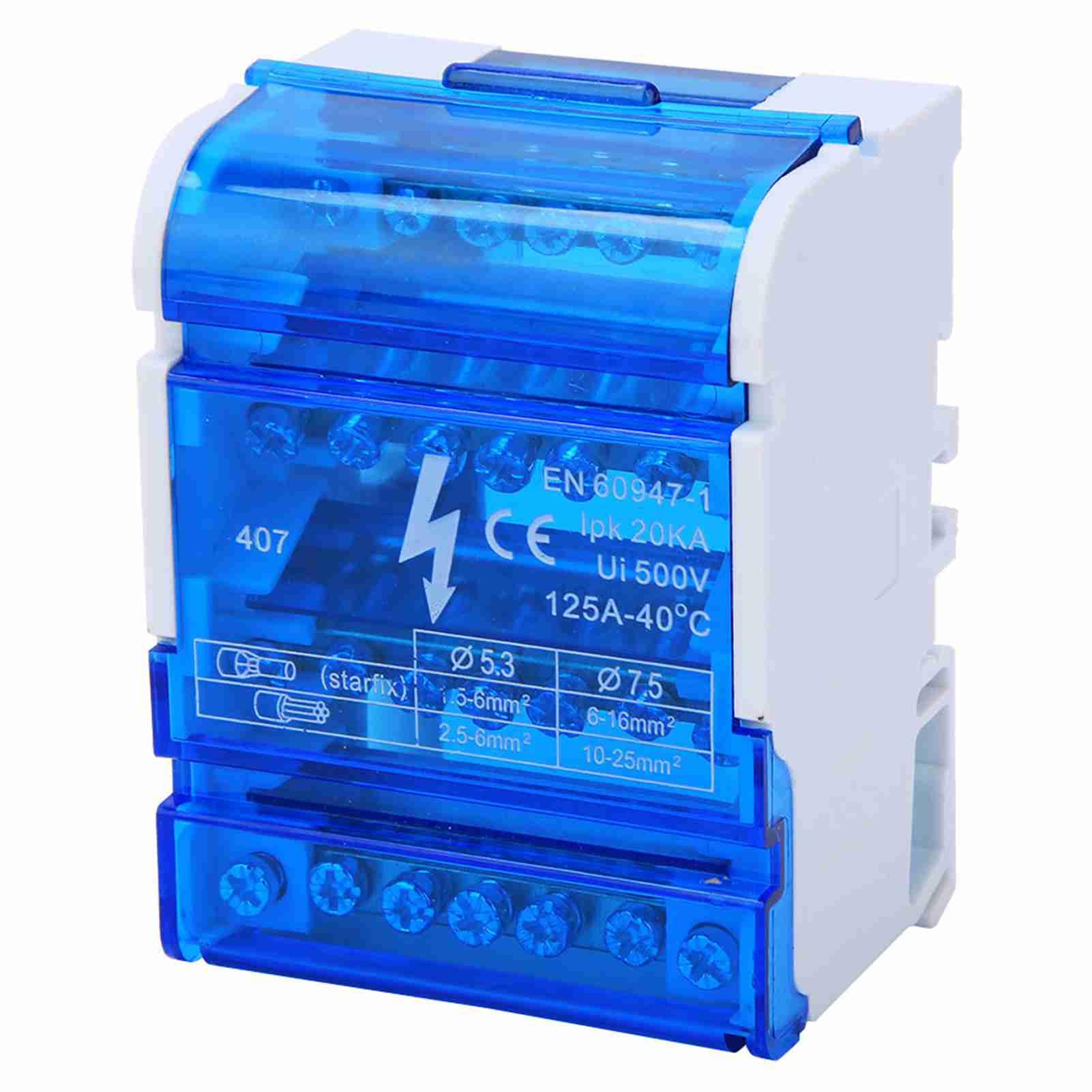 Omabeta Electrical Components & Wiring boîte de jonction 407 à 4 niveaux sur rail DIN 67 × 90 × 50 mm