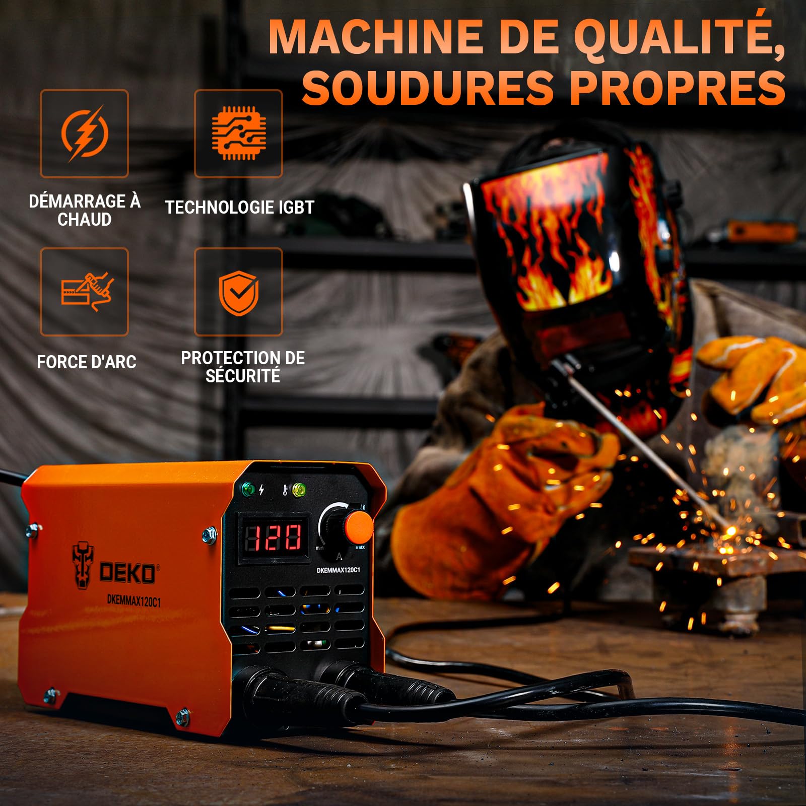 DEKOPRO WELDING MACHINE 120A poste à souder MMA portable