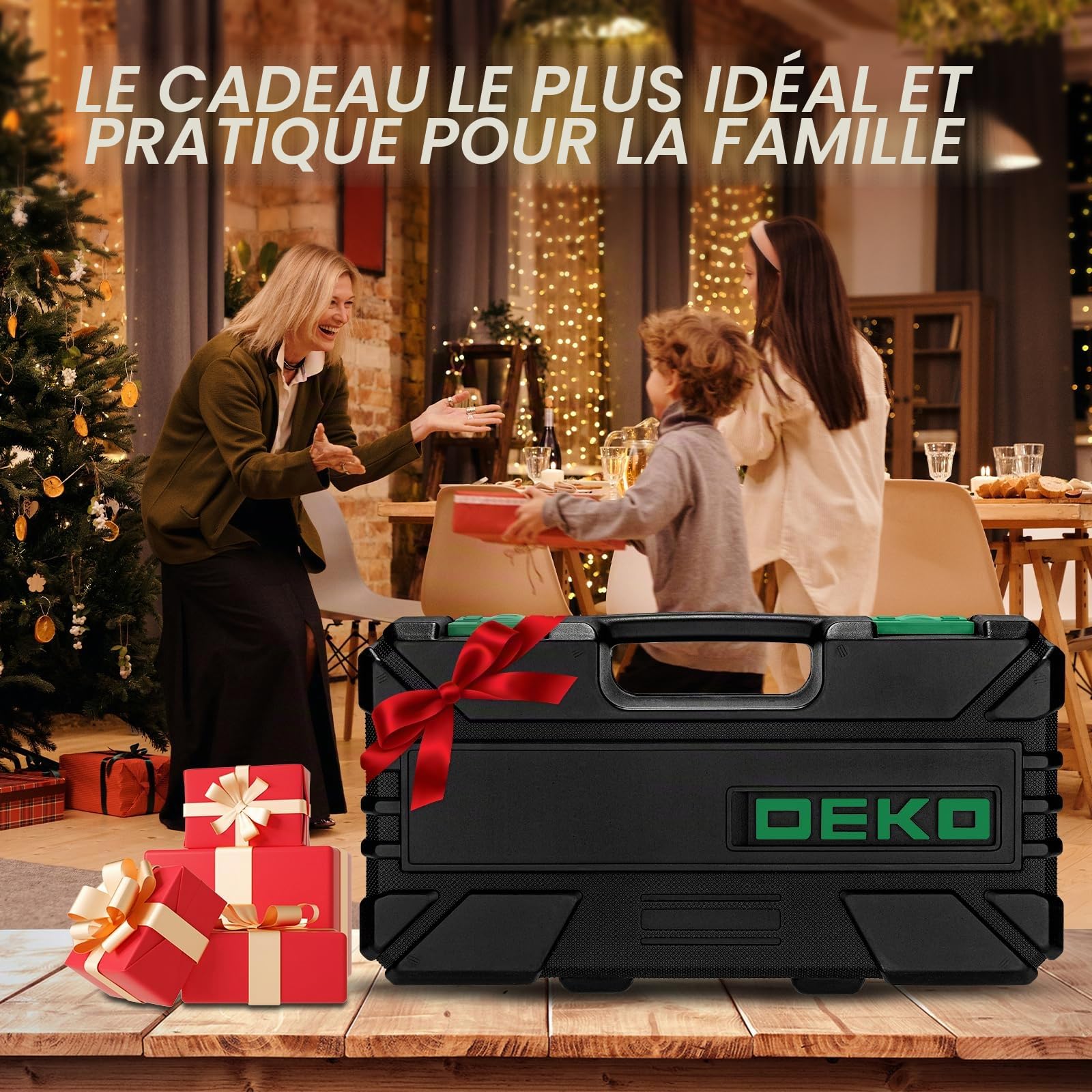 DEKOPRO TOOL KIT TZ62 coffret à outils 62 pièces vert