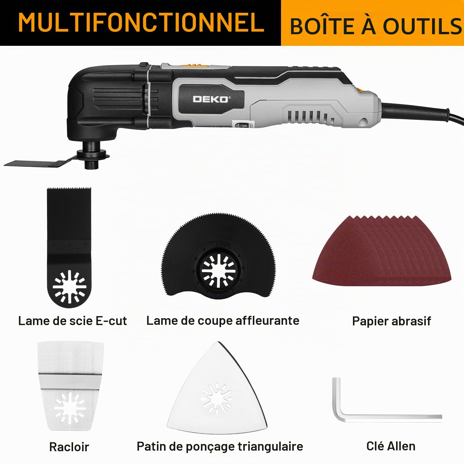 DEKOPRO POWER TOOLS outil multifonction oscillant 300 W filaire