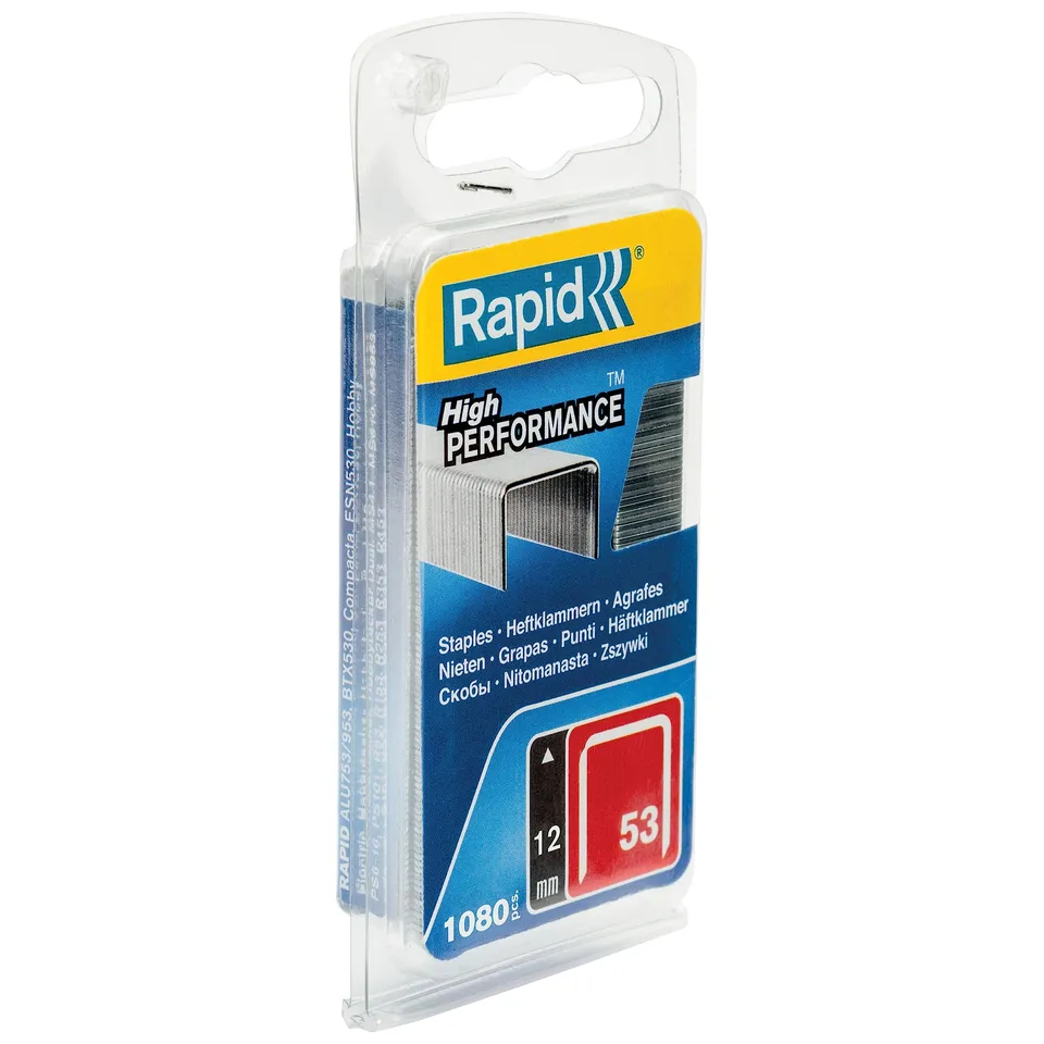 Rapid’os 16 Agrafage n° 53 agrafes fil fin 12 mm, 1 080 pièces galvanisées