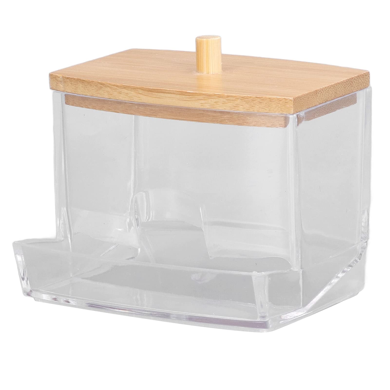 Omabeta Beauty, Hair & Nail Care boîte de rangement transparente à couvercle pour cotons-tiges