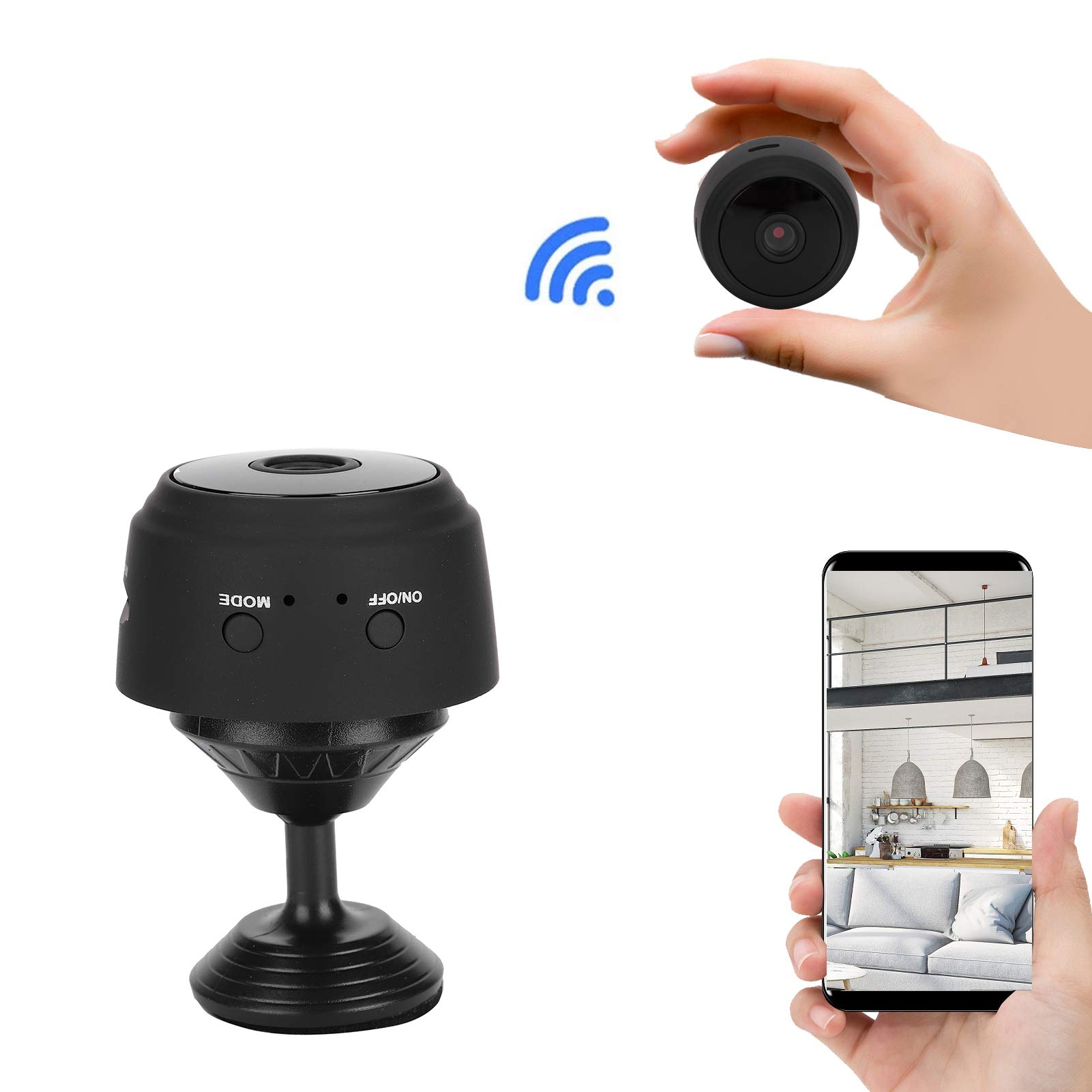 Omabeta Security Cameras & Doorbells A9 mini caméra Wi-Fi 1080p noire