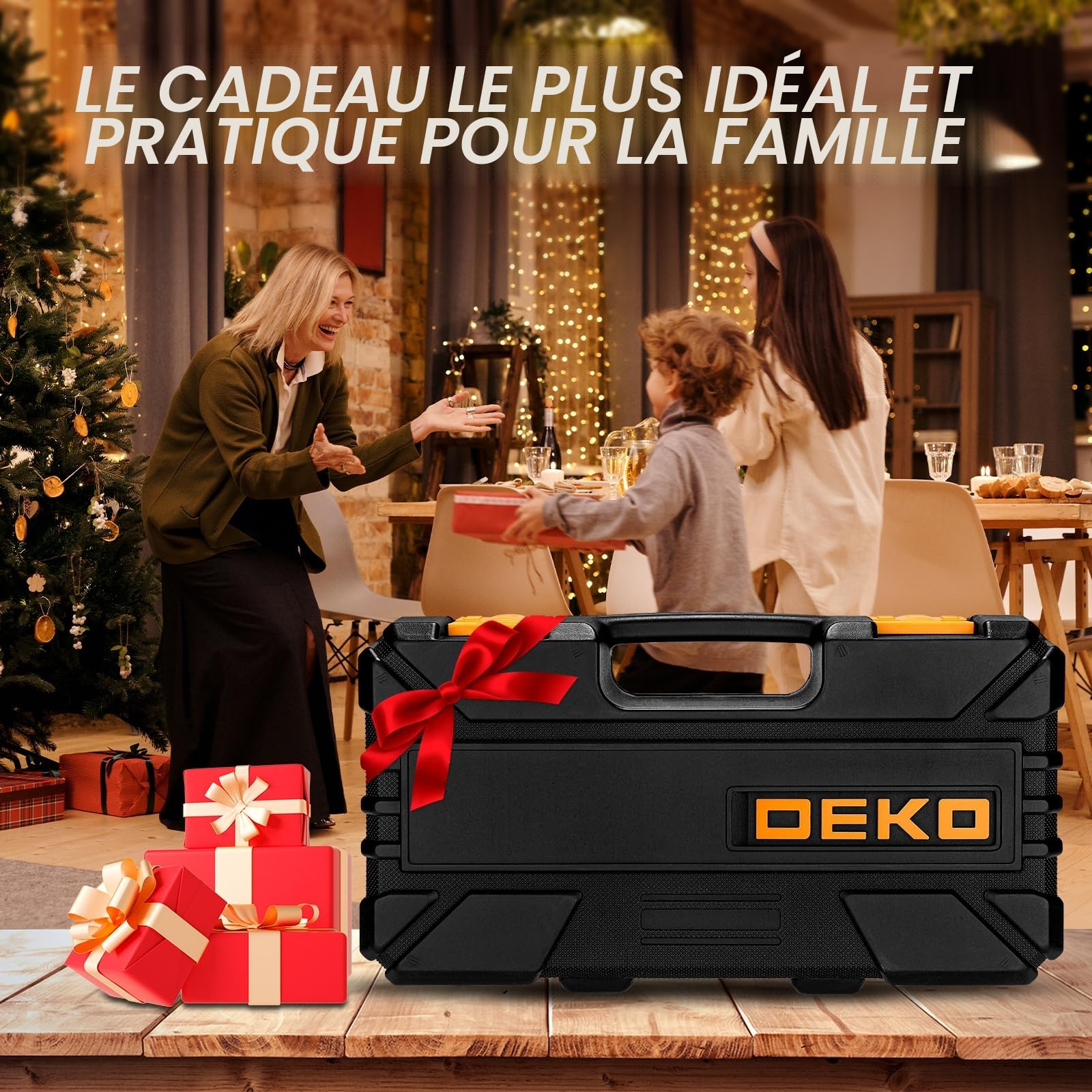 DEKOPRO TOOL KIT boîte à outils 62 pièces, jaune