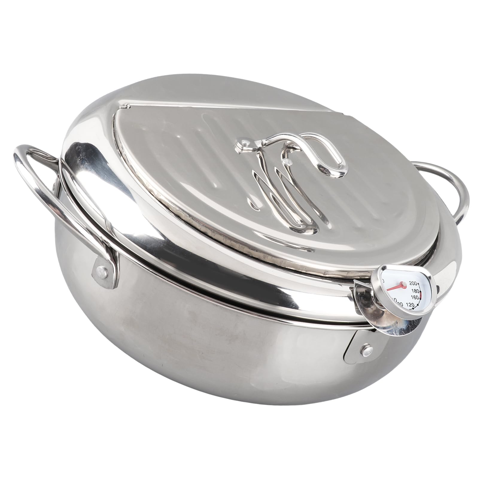 Omabeta Kitchen Utensils & Cooking Tools mini friteuse japonaise avec thermomètre 20 cm inox