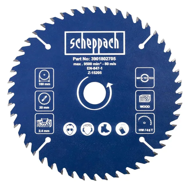 Scheppach PLANA Series lame de scie PL55 160 mm 48 dents