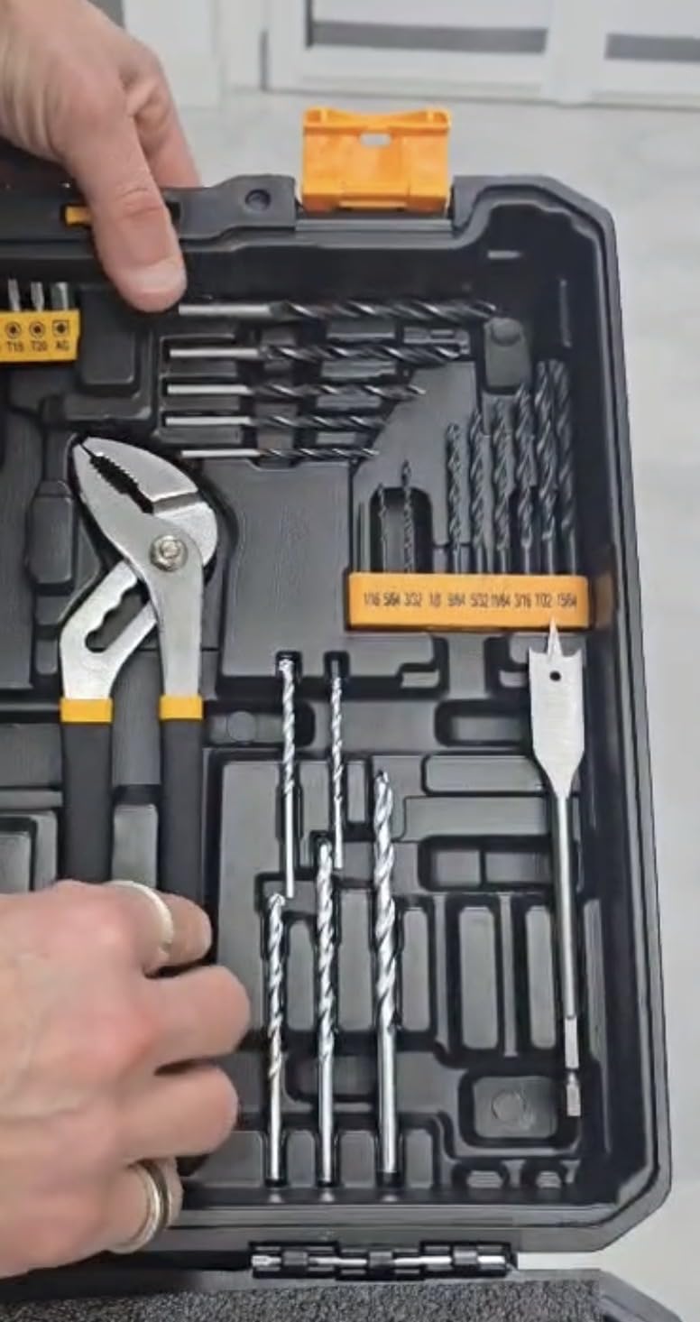 DEKOPRO TOOL KIT coffret 186 pièces bleu avec perceuse 20 V