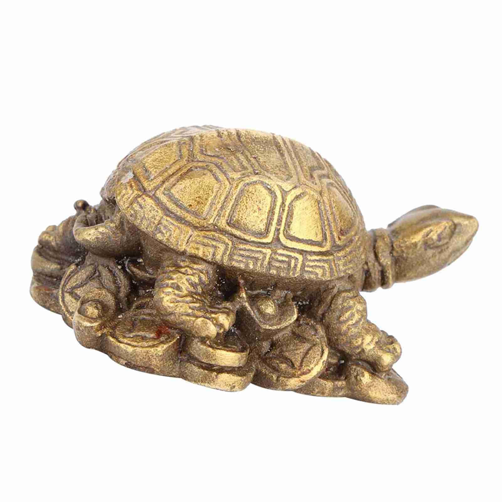 Omabeta Home Décor & Bathroom Décor tortue Feng Shui en laiton sculpture décorative