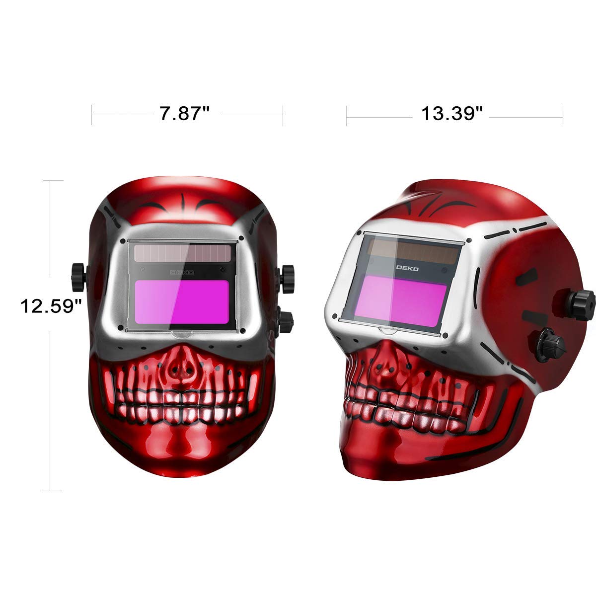 DEKOPRO WELDING HELMET masque de soudure automatique Mode Crâne rouge solaire