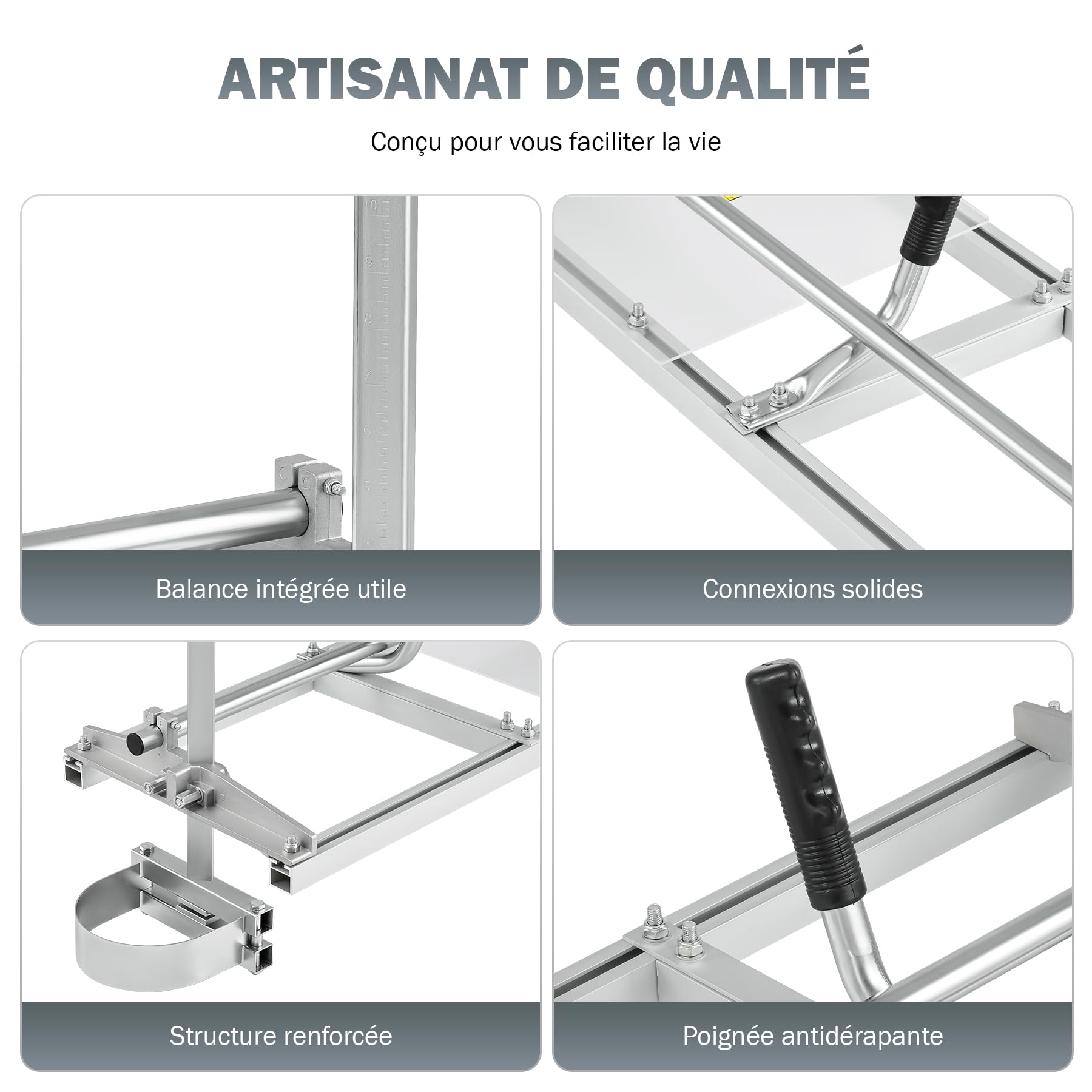 ZELCAN Chainsaw Mount gruminette pour tronçonneuse réglable 14–36 pouces