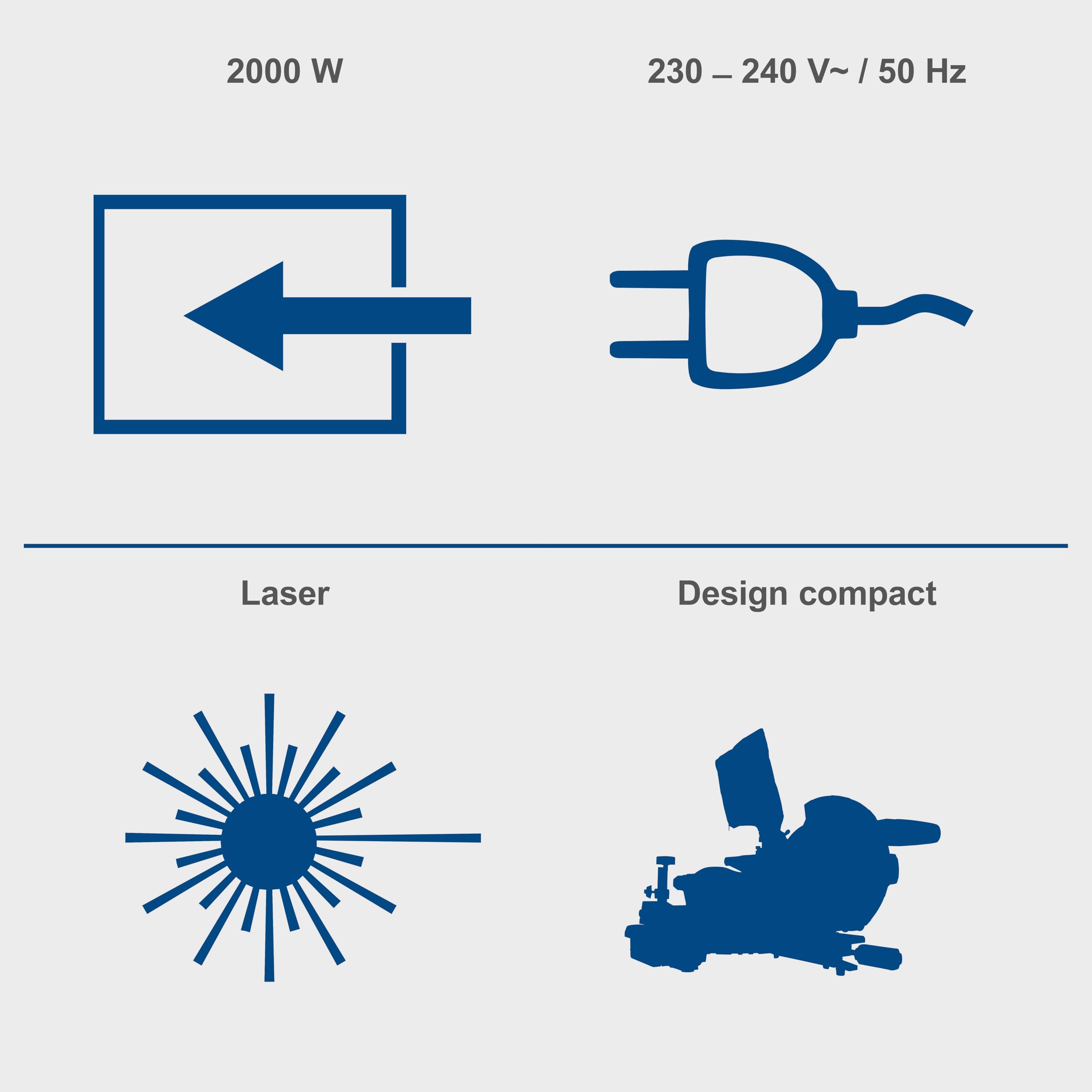 Scheppach HM Series HM216 scie à onglets 2000 W Ø 216 mm avec laser