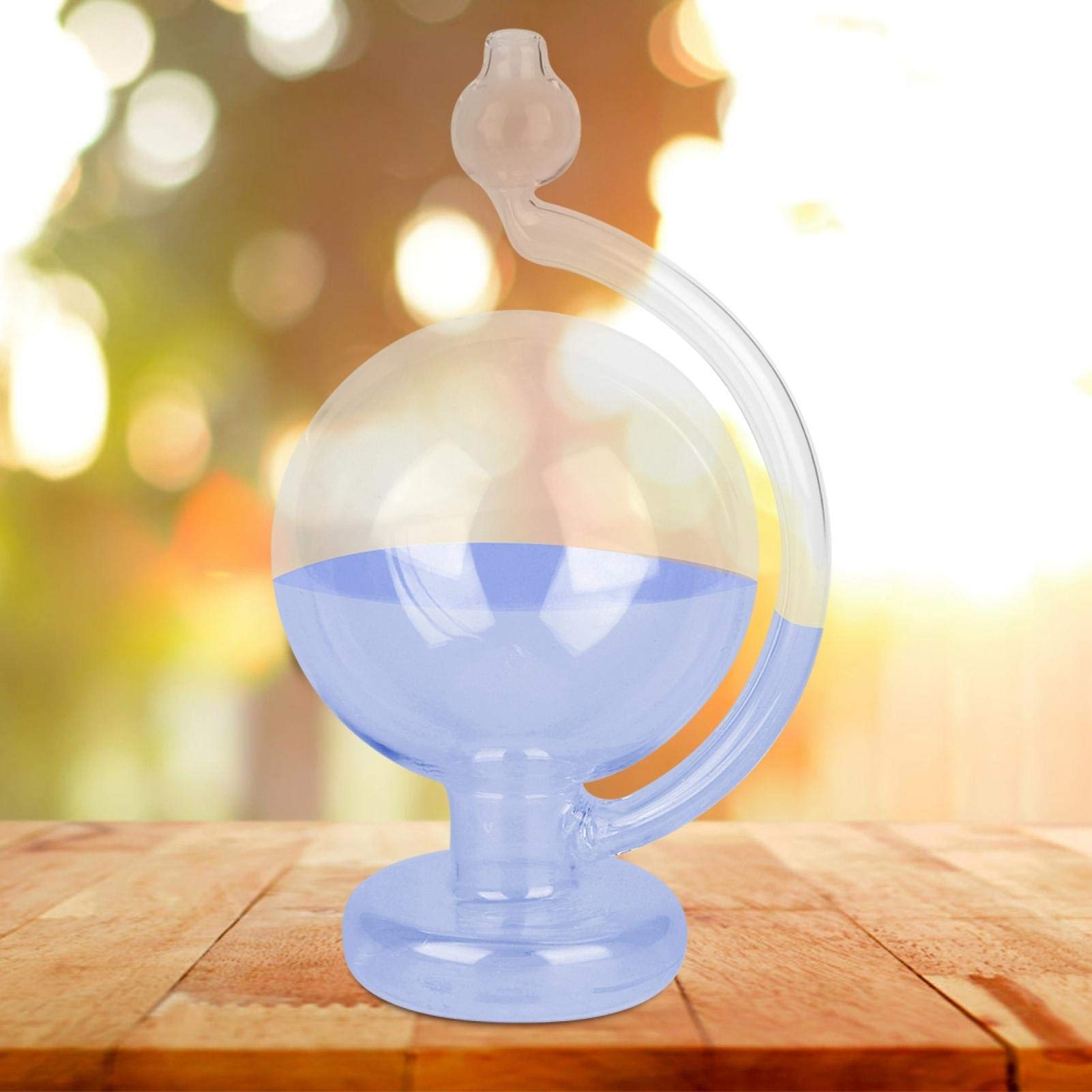 Omabeta Home Décor & Bathroom Décor bouteille météo en verre bleue 15 cm