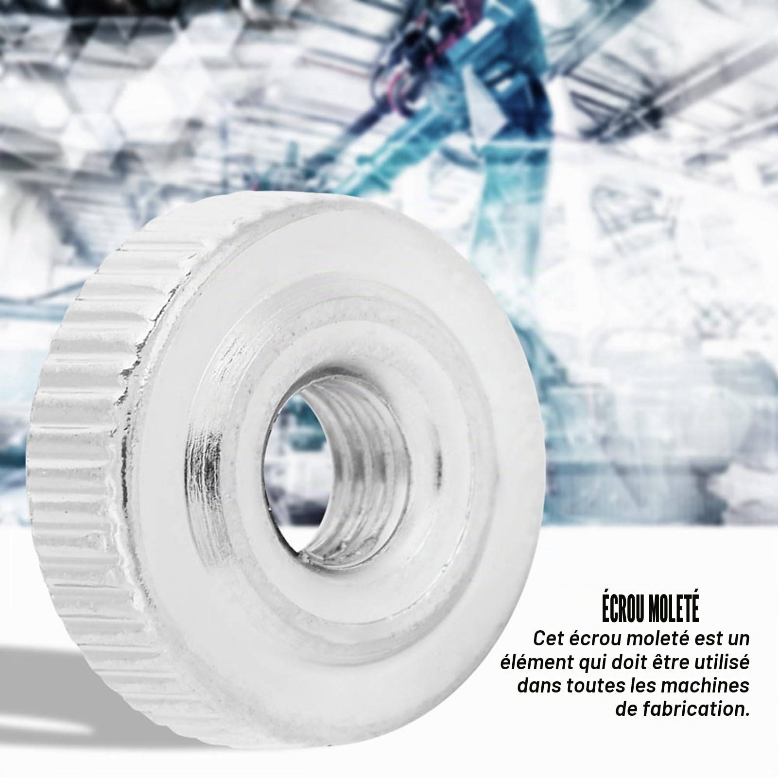 Omabeta Fasteners, Screws & Springs écrous moletés M4 10 pièces acier carbone