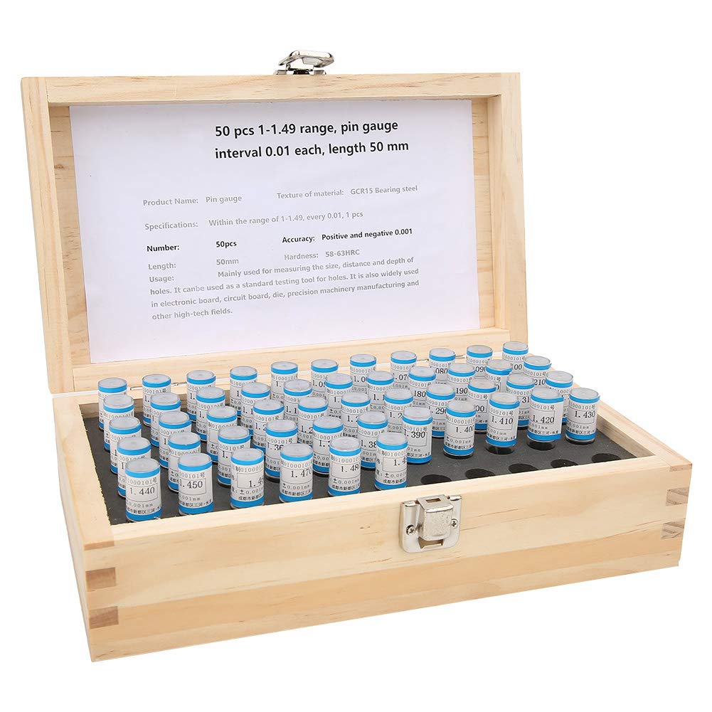 Omabeta Tools & Workshop Equipment jeu de jauges de broche 1–1,49 mm, 50 pièces