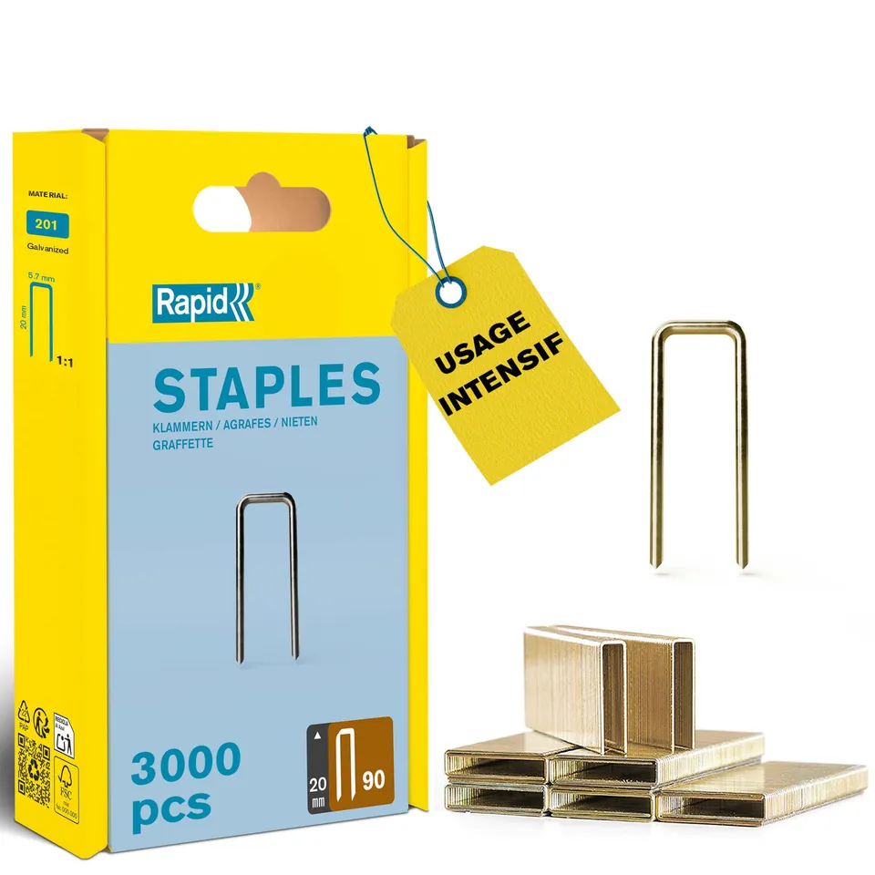Rapid’os 16 Agrafage n°90 agrafes 20 mm 3000 pièces galvanisées