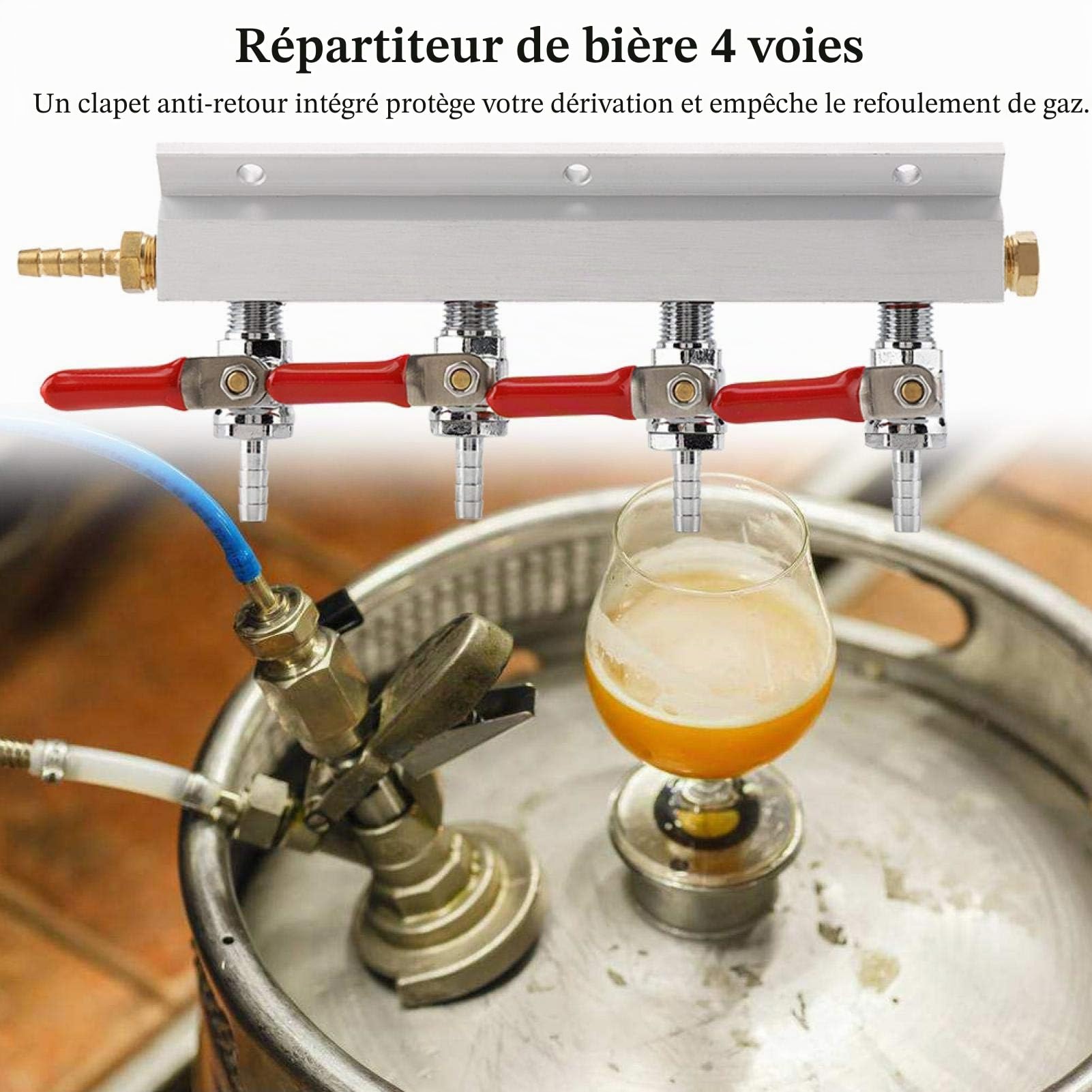 Omabeta Kitchen Utensils & Cooking Tools collecteur de CO₂ à 4 voies avec clapets anti-retour