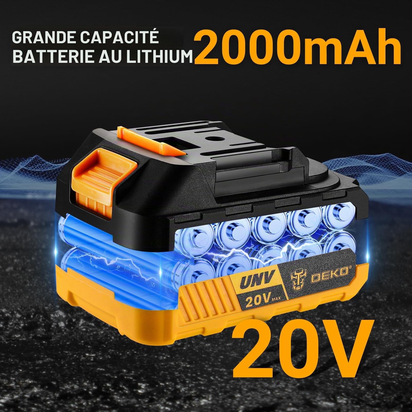 DEKOPRO POWER TOOLS ponceuse delta sans fil 20 V 13000 tr/min avec dépoussiéreur