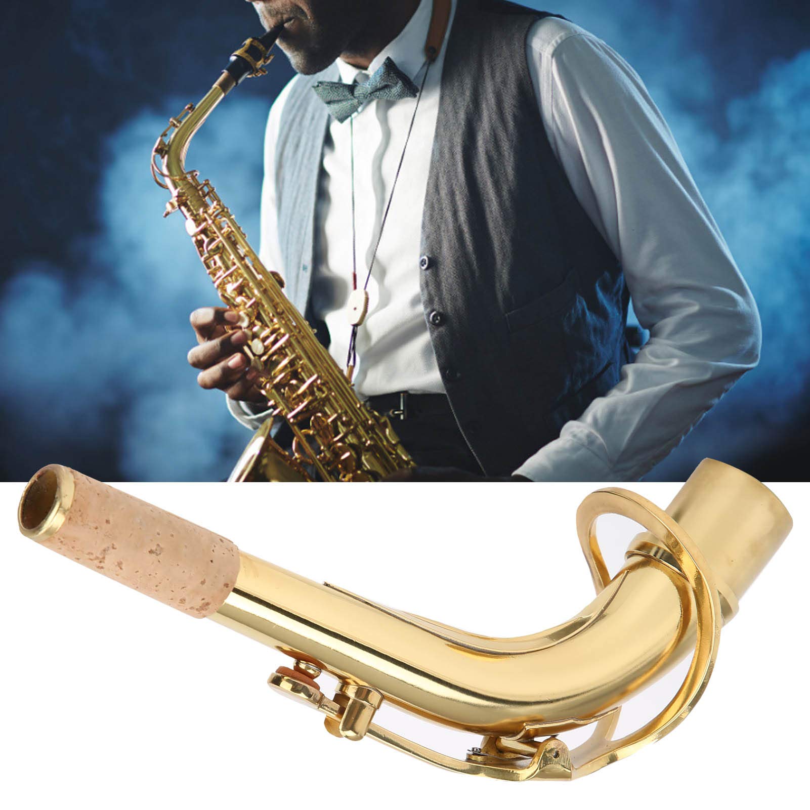 Omabeta Toys & Games Col de saxophone alto en laiton doré