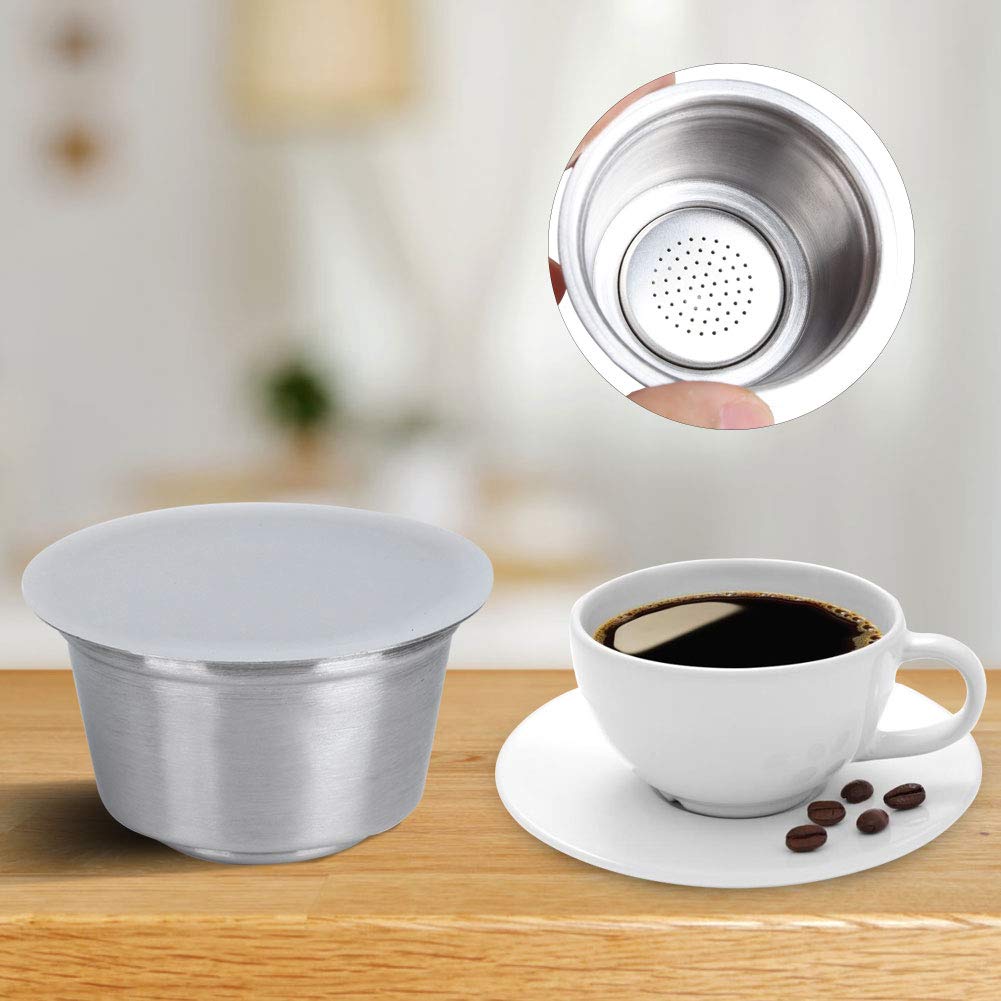Omabeta Kitchen Appliances Capsule de café rechargeable blanche en inox