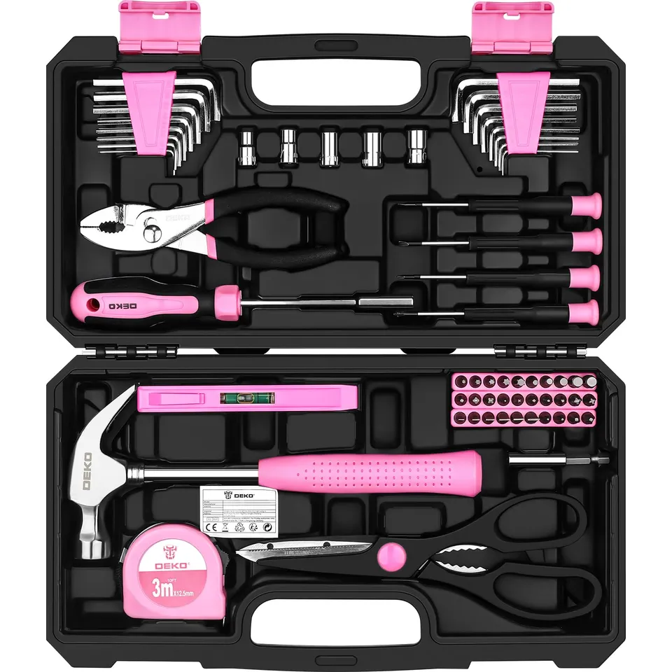 DEKOPRO TOOL KIT boîte à outils 62 pièces rose
