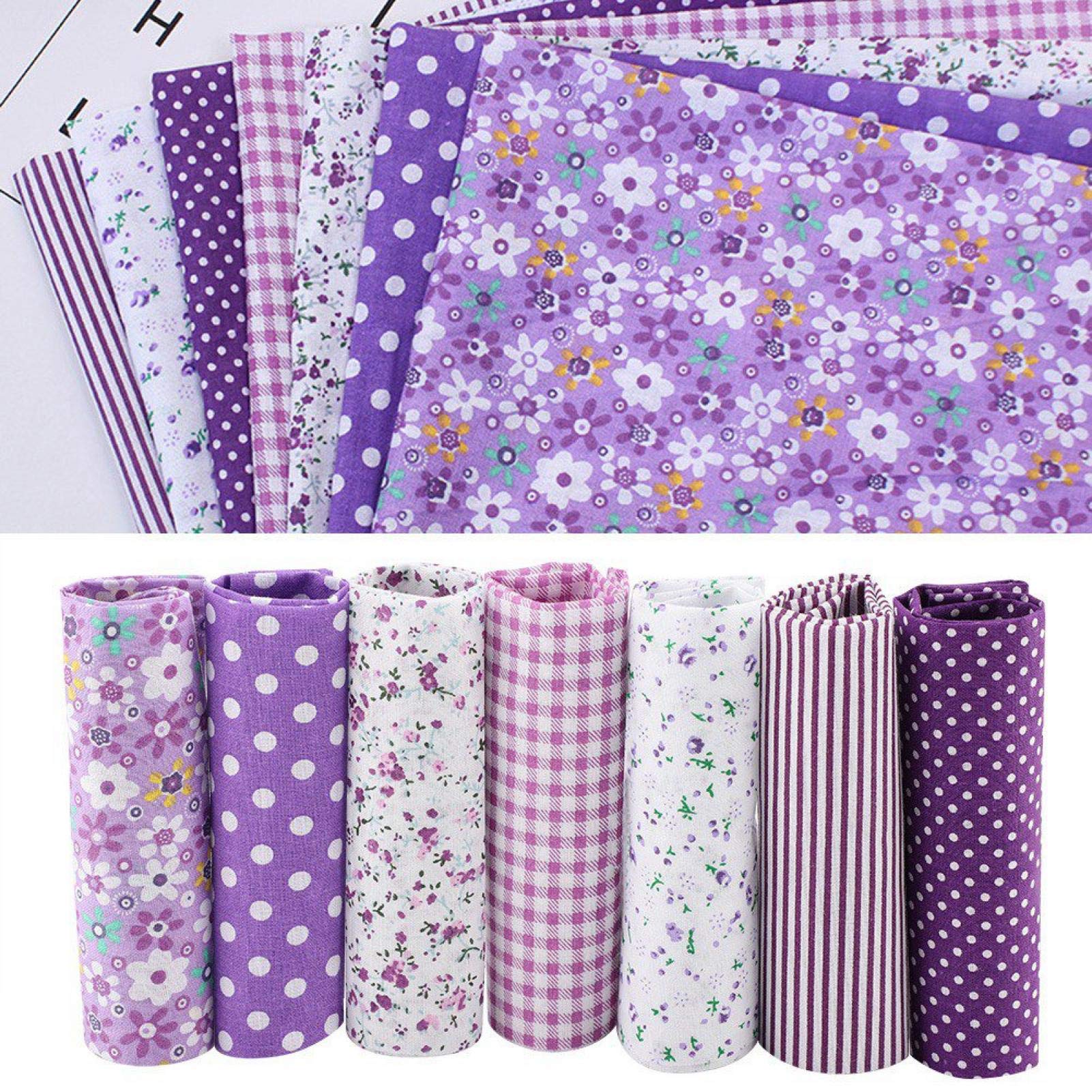 Omabeta Toys & Games tissu en coton matelassé floral 7 carrés violets 25 x 25 cm