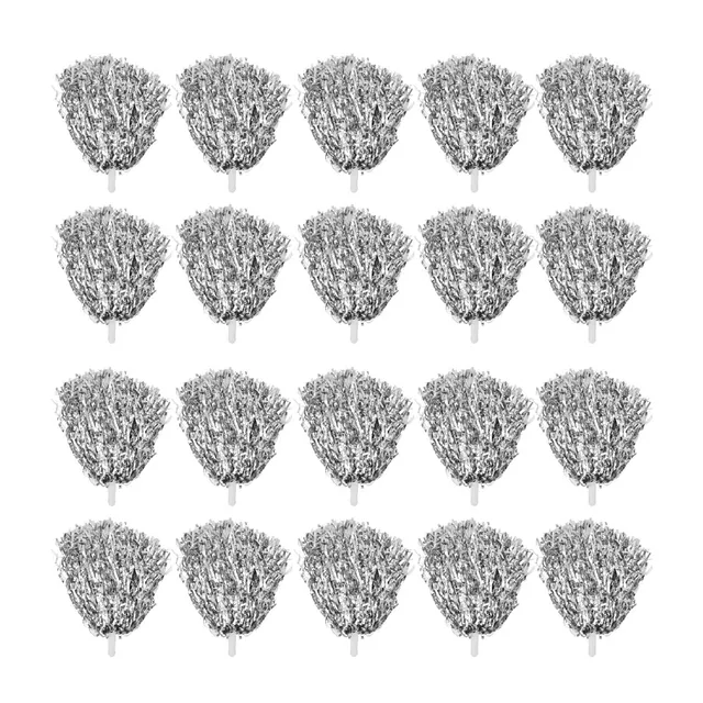 Omabeta Toys & Games pompons de pom-pom girl argentés, lot de 20 en PET