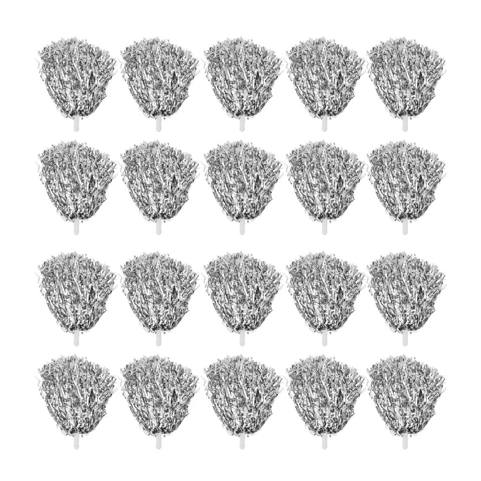 Omabeta Toys & Games pompons de pom-pom girl argentés, lot de 20 en PET
