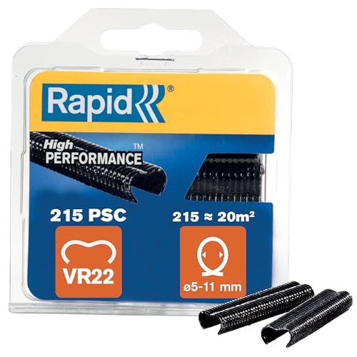 Rapid Jardin VR22 agrafes à grillage noires 215 pièces galvanisées